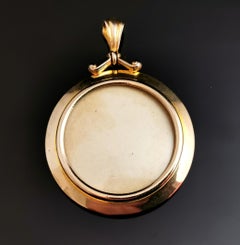 Antikes 9 Karat Gelbgold Medaillon-Anhänger, doppelseitig, edwardianisch