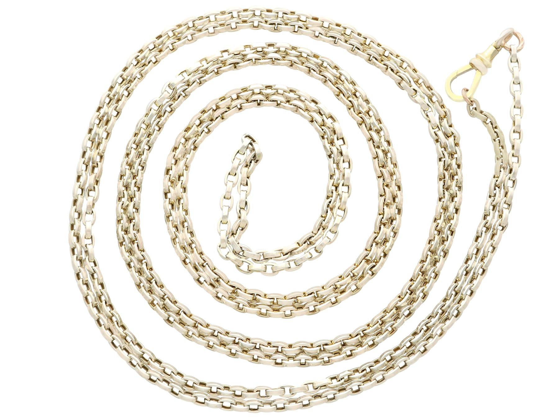 Antique 9k Yellow Gold Longuard Chain Circa 1890 In Excellent Condition For Sale In Jesmond, Newcastle Upon Tyne