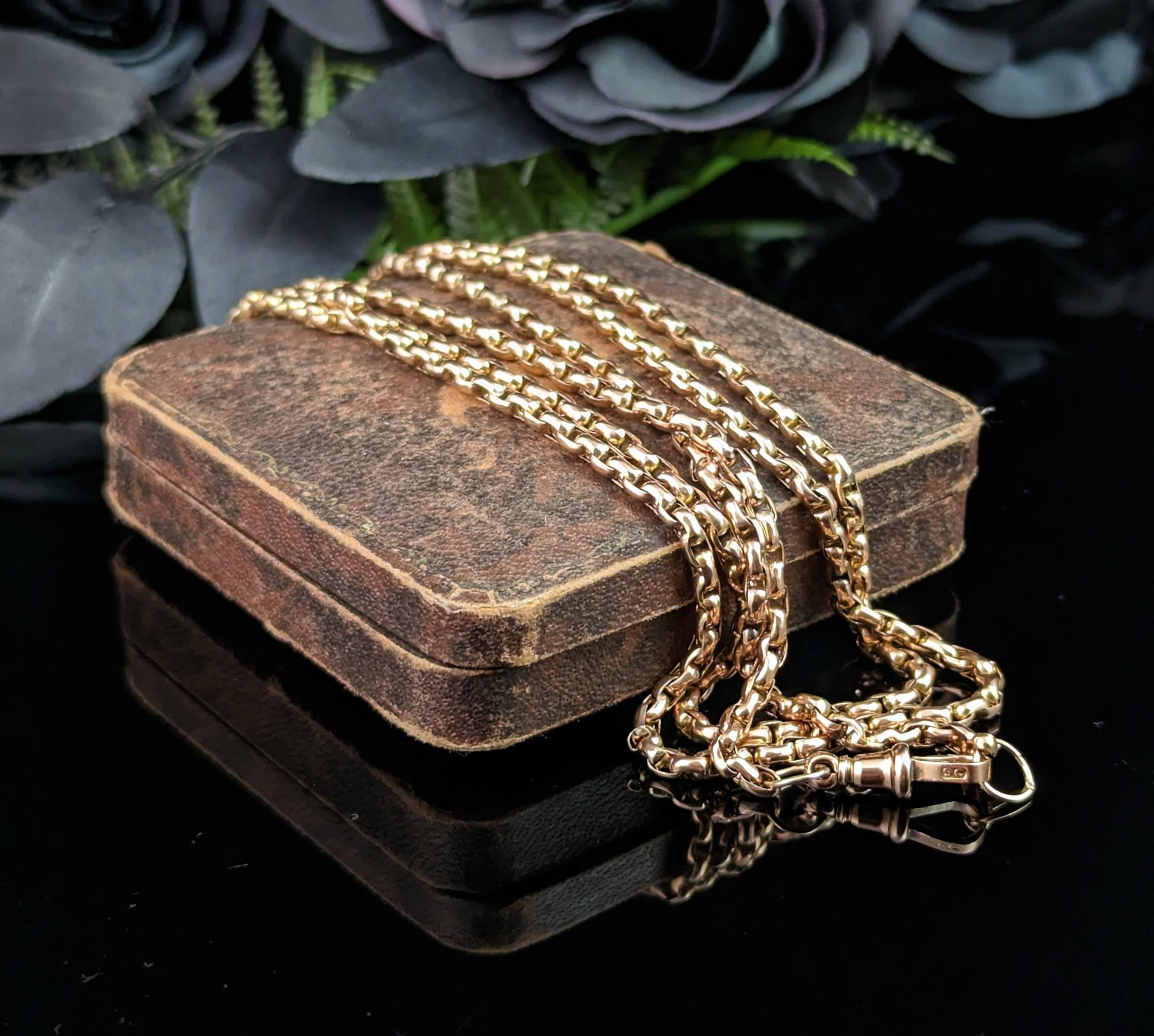 Antikelonguard-Halskette aus 9 Karat Gelbgold, viktorianisch  im Angebot 6