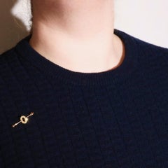 Antique 9K Yellow Gold Pearl ‘O’ Initial Brooch