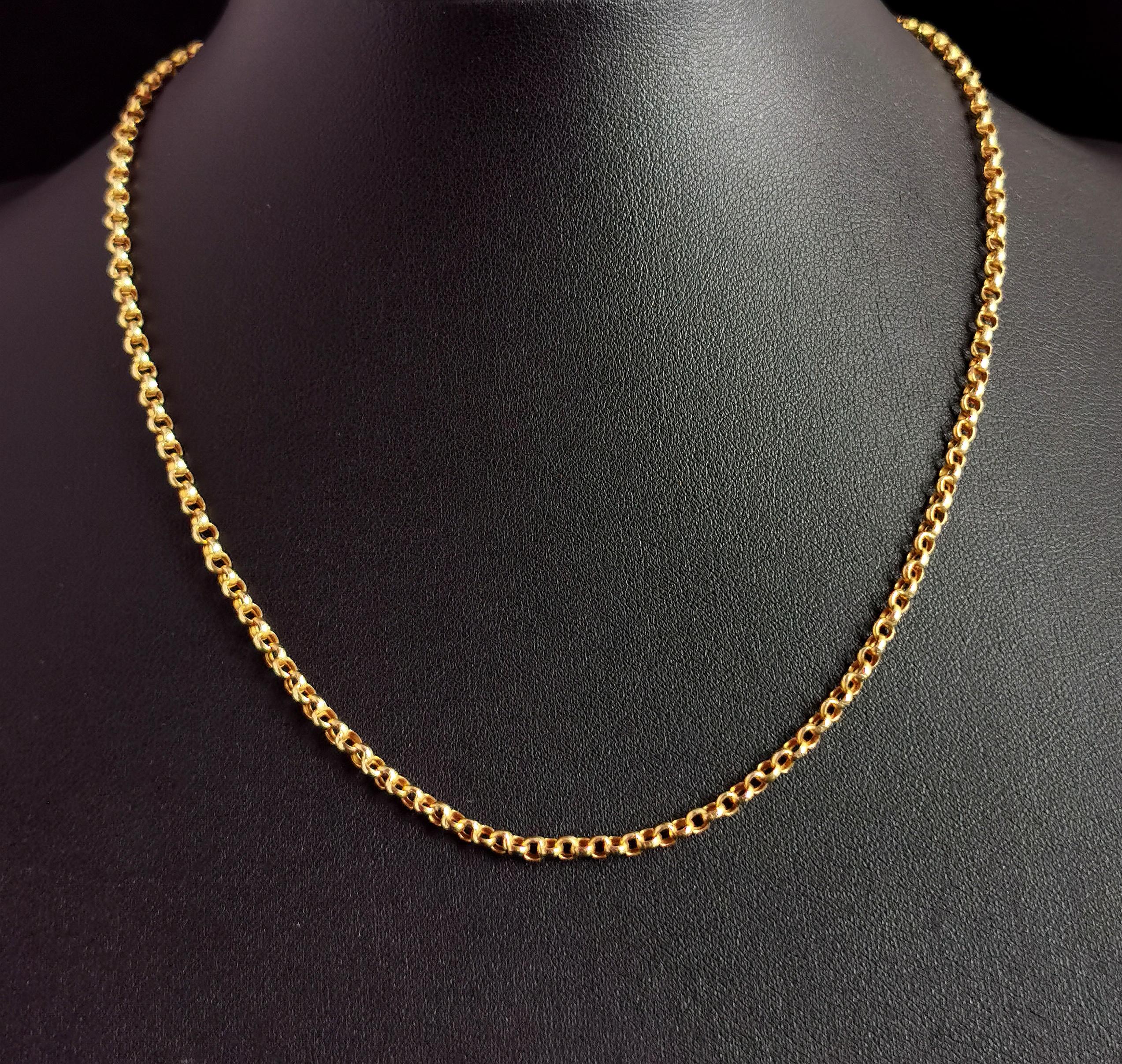 Antike antike Halskette aus 9 Karat Gelbgold mit Rollengliedern, Edwardian 6