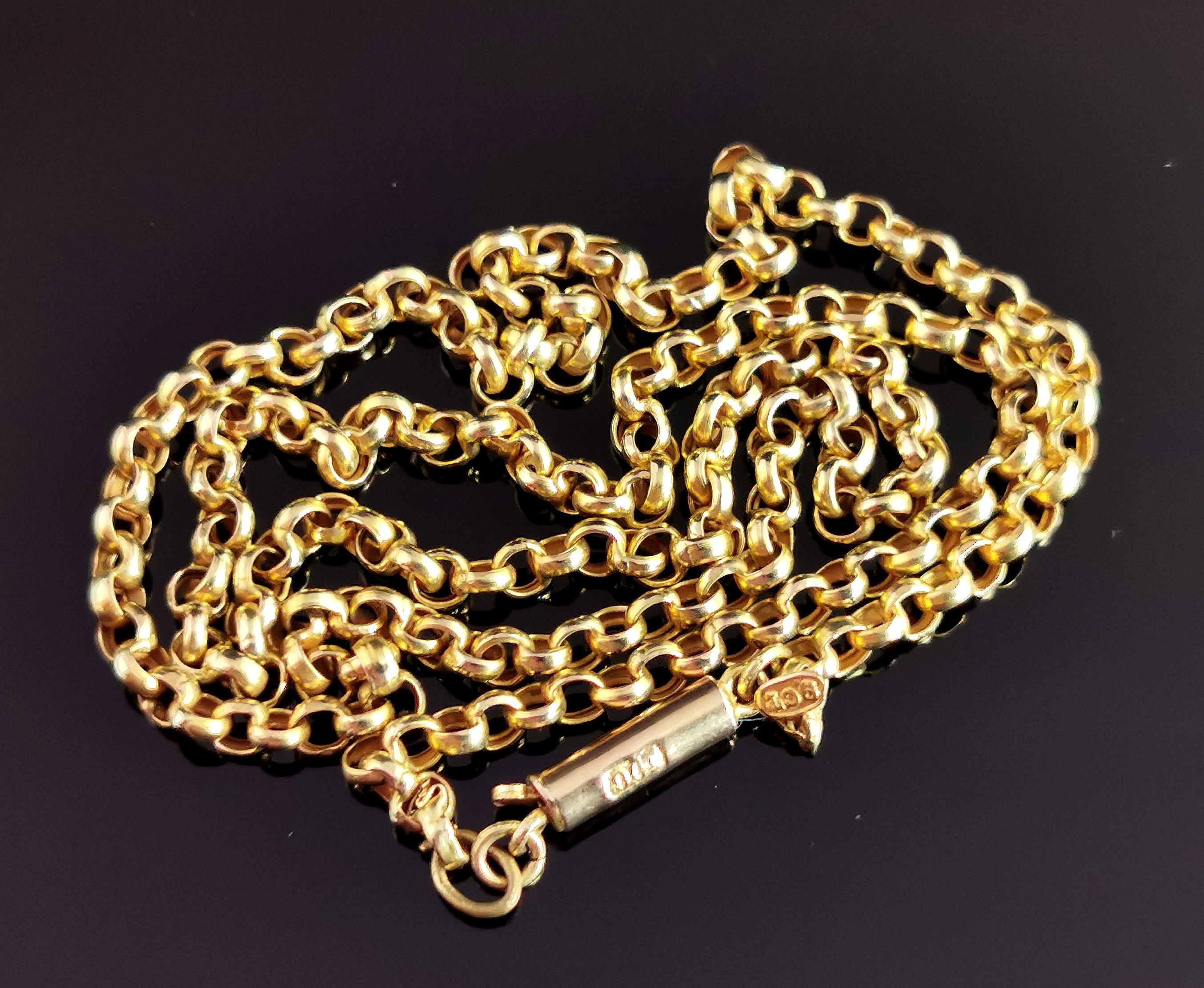 Antike antike Halskette aus 9 Karat Gelbgold mit Rollengliedern, Edwardian 8
