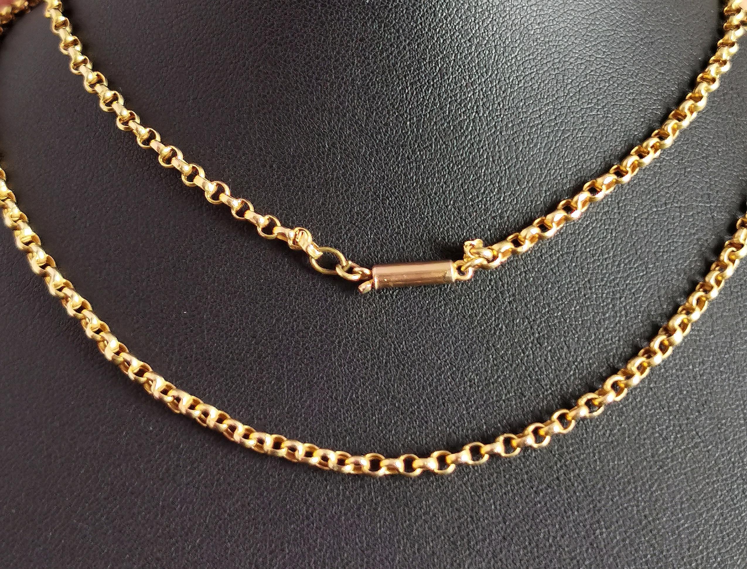 Eine wunderschöne antike, Edwardian Ära 9ct Gelbgold Belcher oder rolo Link Kette Halskette.

Attraktive, sehr reichhaltige ovale Glieder aus Gelbgold mit einer Dornschließe.

Diese wunderschöne Kette ist leicht und einfach zu tragen, perfekt für