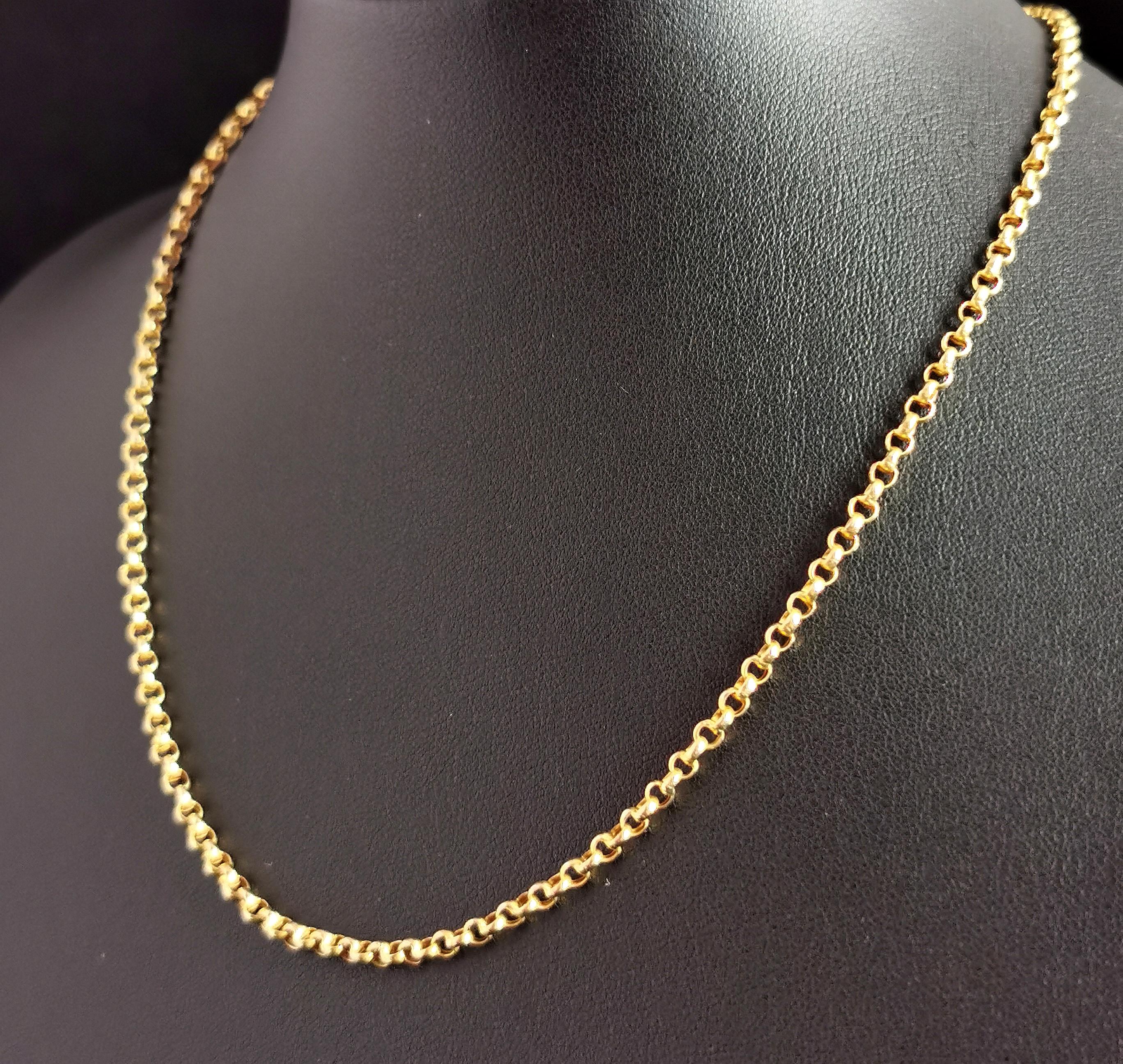 Antike antike Halskette aus 9 Karat Gelbgold mit Rollengliedern, Edwardian 3