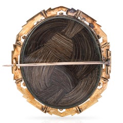 Antique 9k Yellow Gold St Matthew with Angel Cameo Mourning Brooch