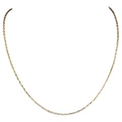Antique 9k yellow gold trace chain necklace, dainty 