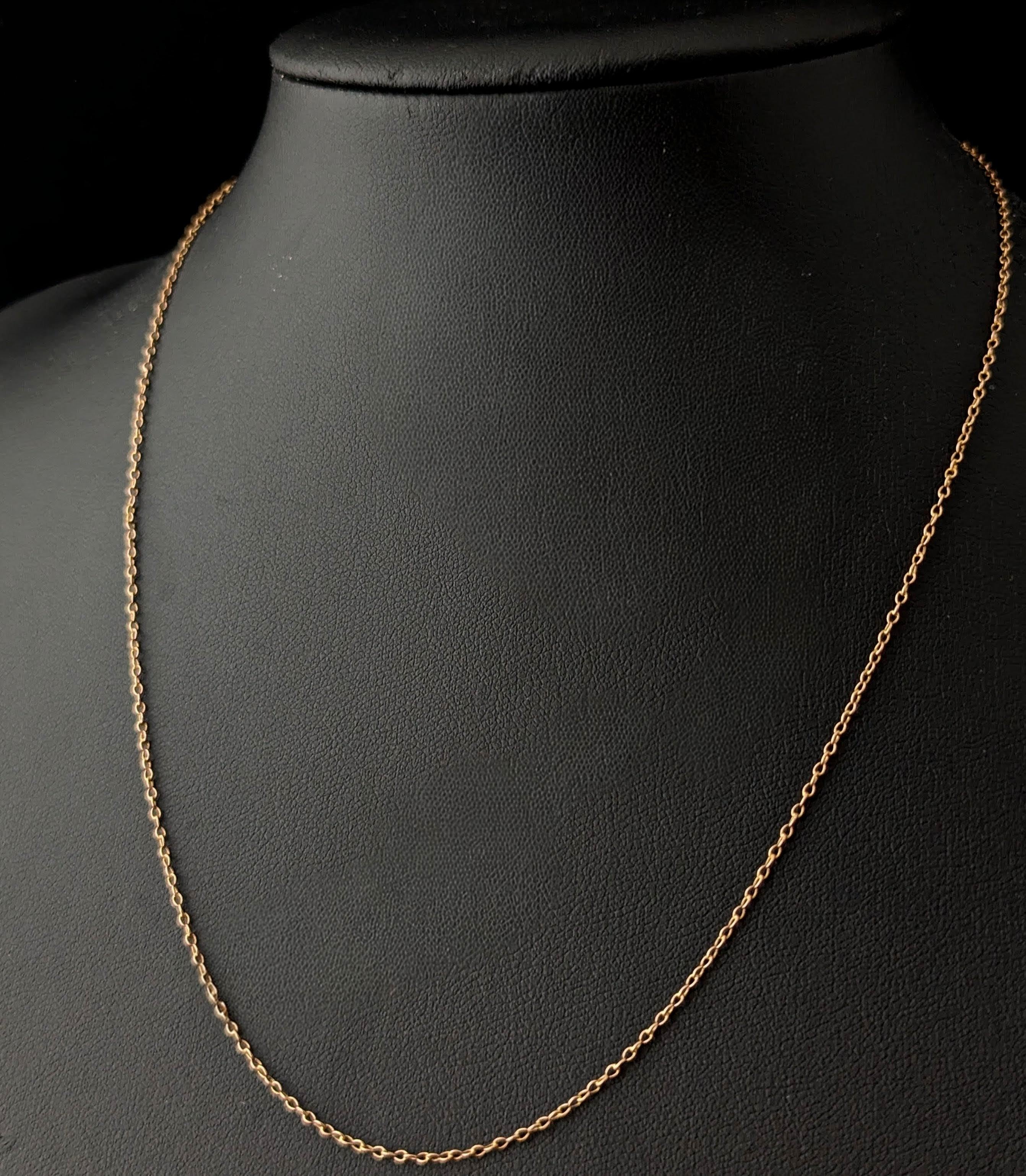 Édouardien Collier ancien en or jaune 9k à maillons traçants en vente