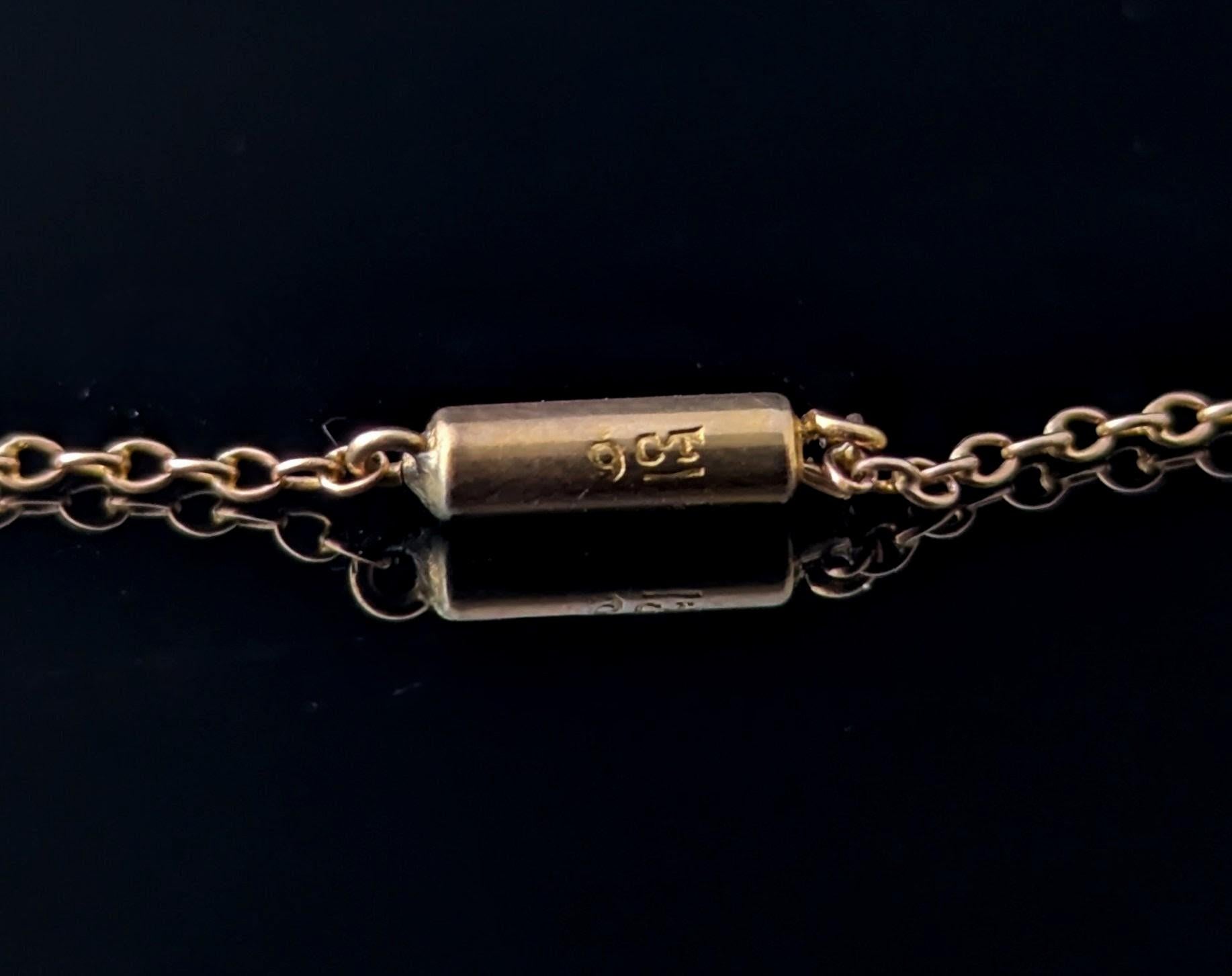 Collier ancien en or jaune 9k à maillons traçants Bon état - En vente à NEWARK, GB