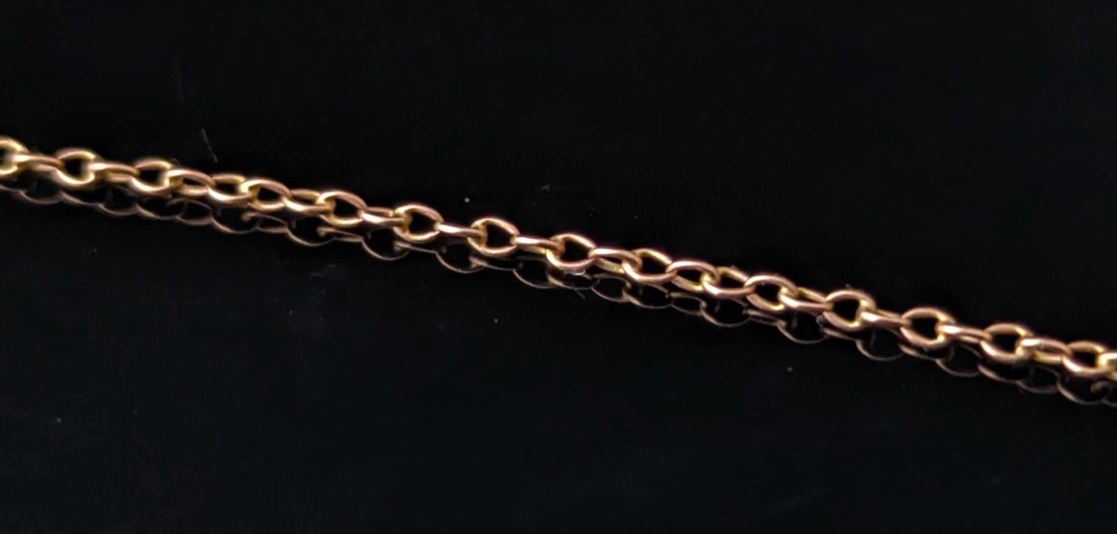 Collier ancien en or jaune 9k à maillons traçants en vente 1