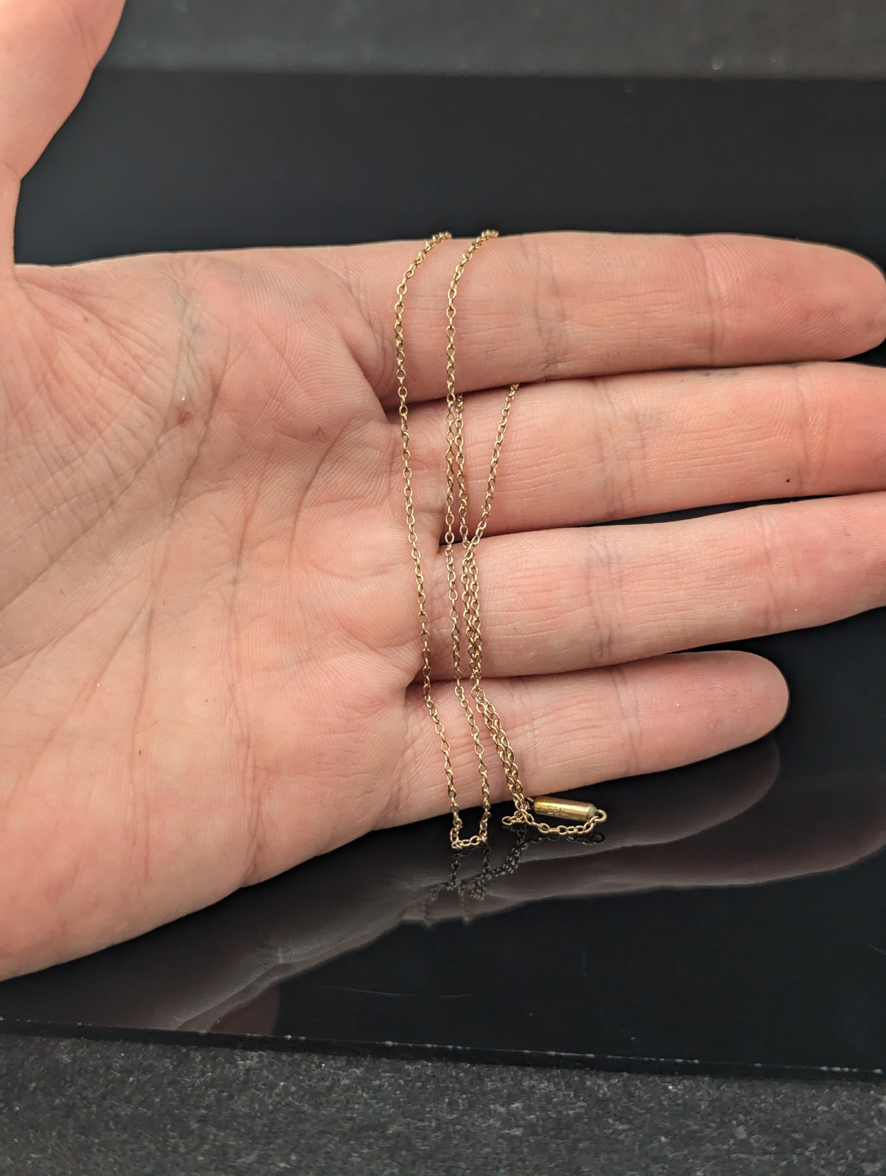 Collier ancien en or jaune 9k à maillons traçants en vente 2