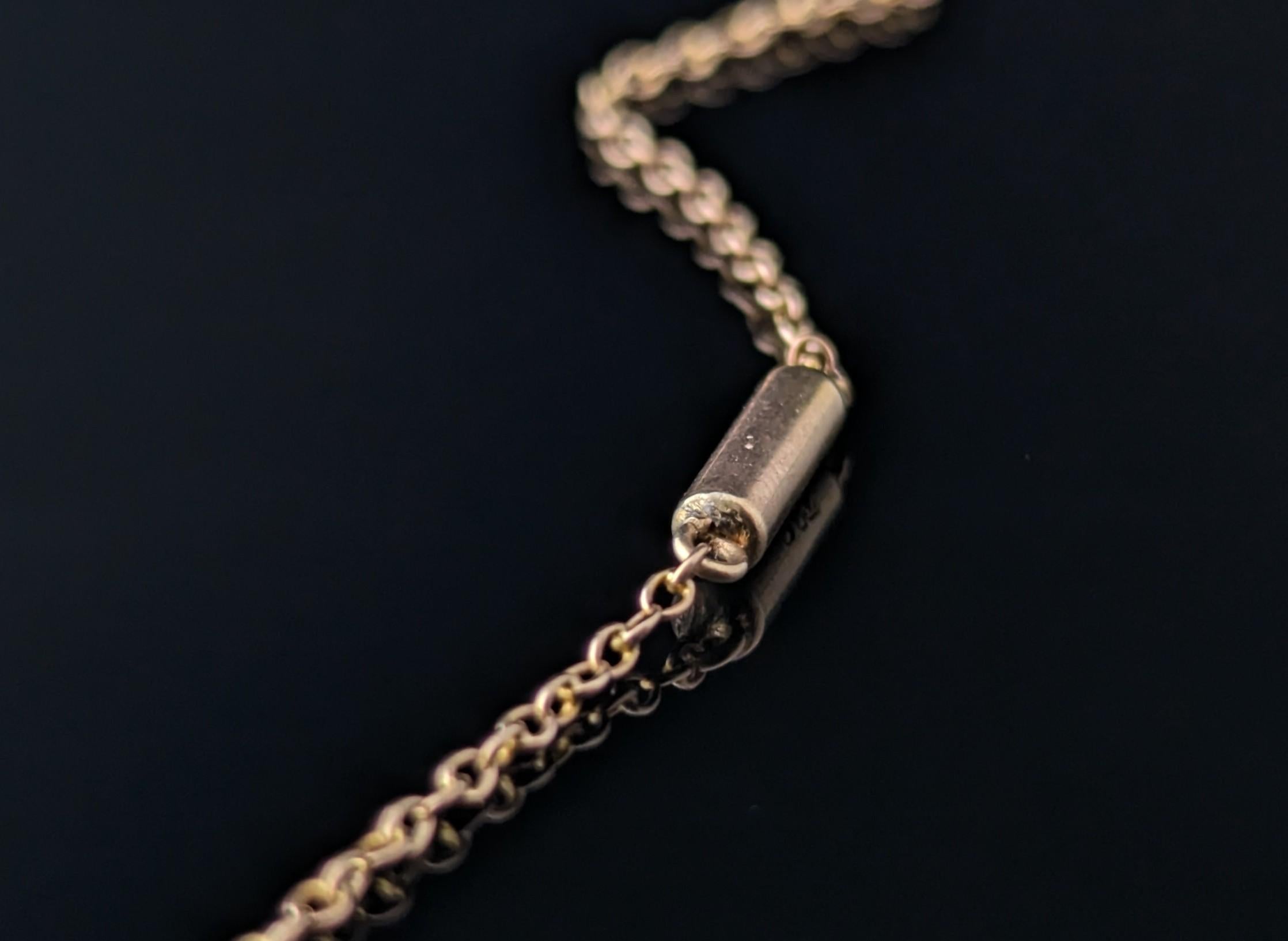 Collier ancien en or jaune 9k à maillons traçants en vente 3
