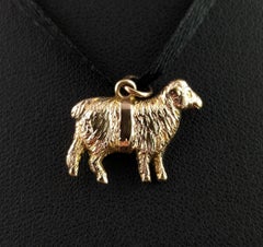Antique 9 Karat Gold Prize Sheep Charm, Pendant
