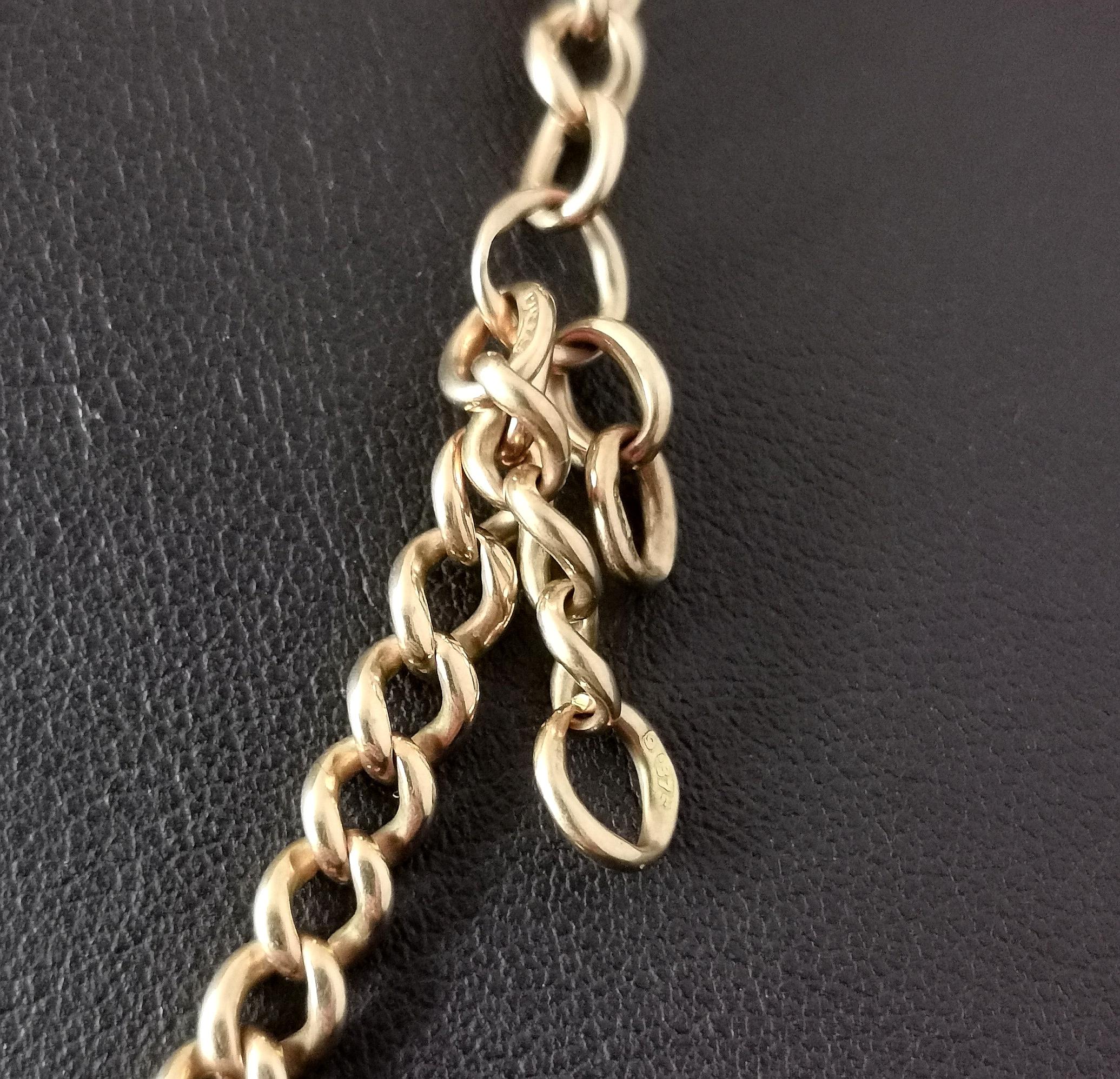 Antique 9kt Rose Gold Albert Chain, Watch Chain Necklace, Edwardian 3
