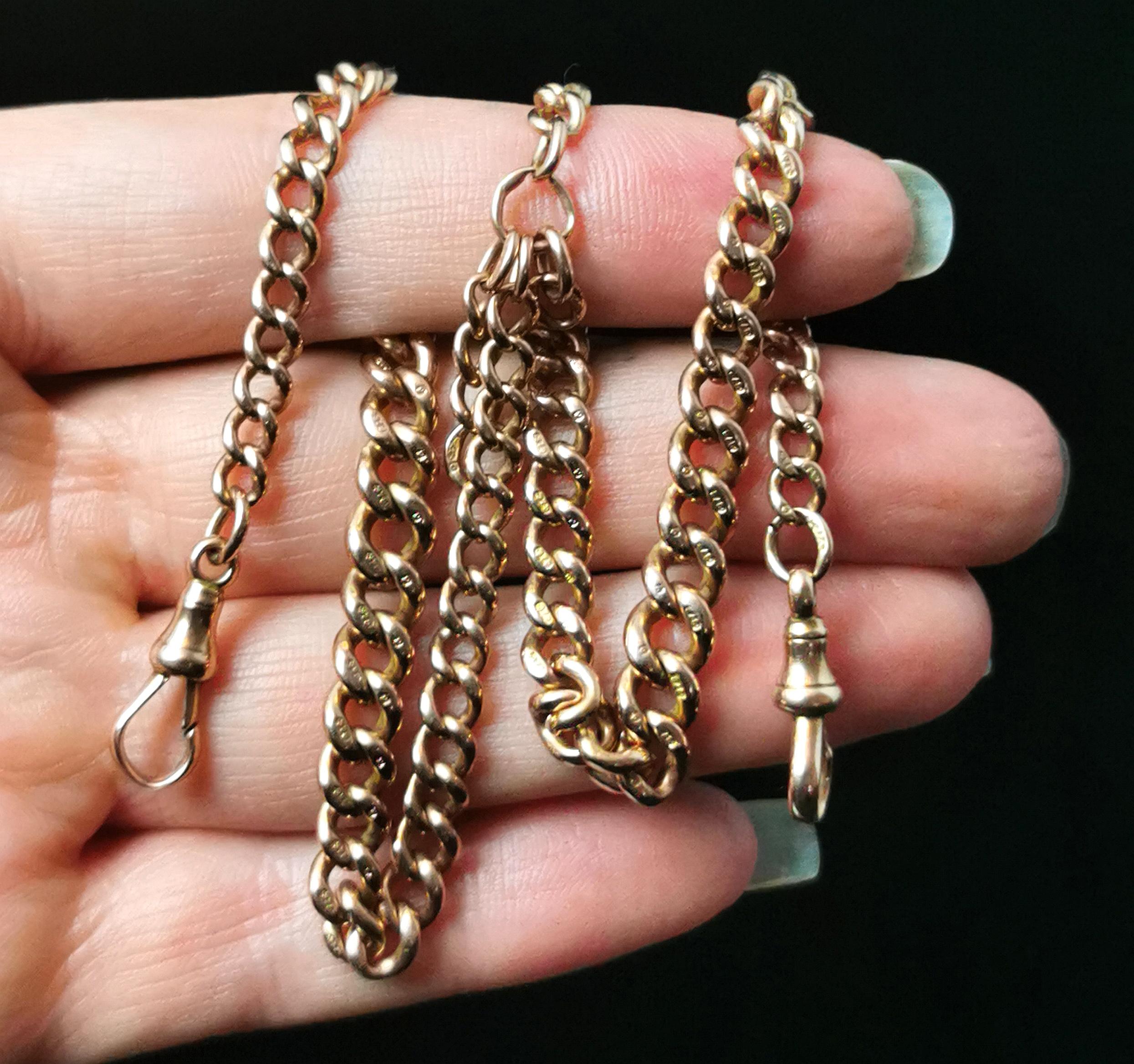 antique rose gold albert chain