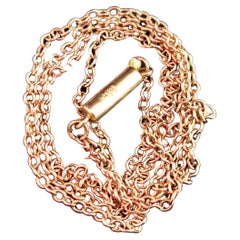 Antique 9kt Rose Gold Trace Link Chain Necklace, Edwardian