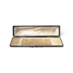 Antique A. Barrett and Sons Green Leather Long Jewellery Box
