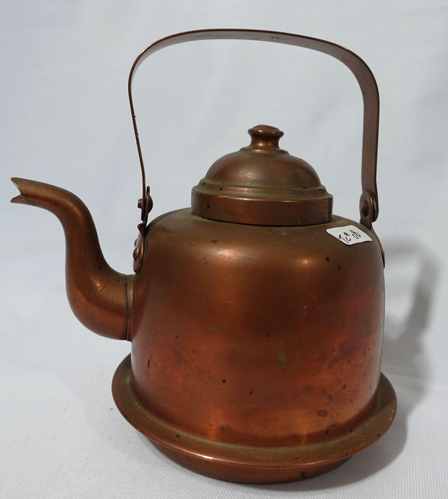 Hand-Crafted Antique A  English Copper Tea Kettle, TC#08 For Sale