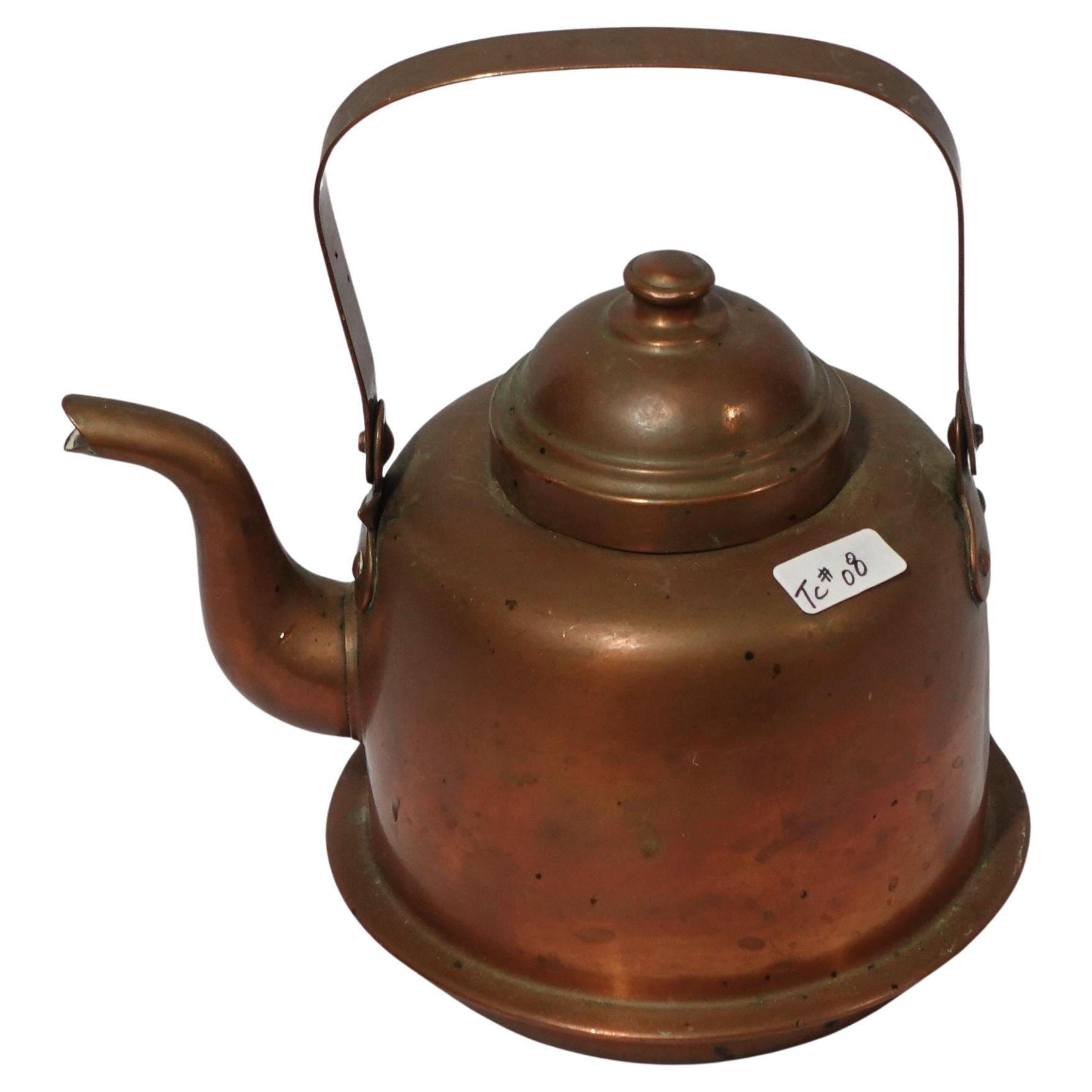 Antique A  English Copper Tea Kettle, TC#08 For Sale