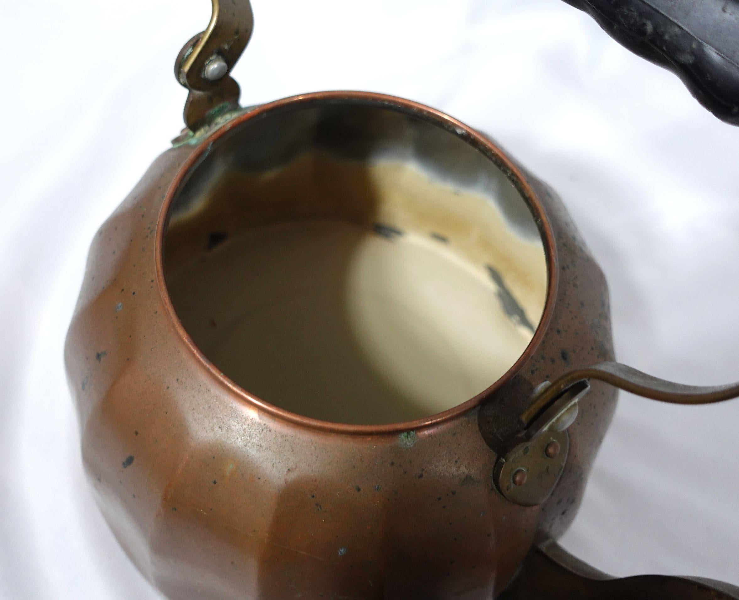 Antique A English Shaped Copper Tea Kettle 