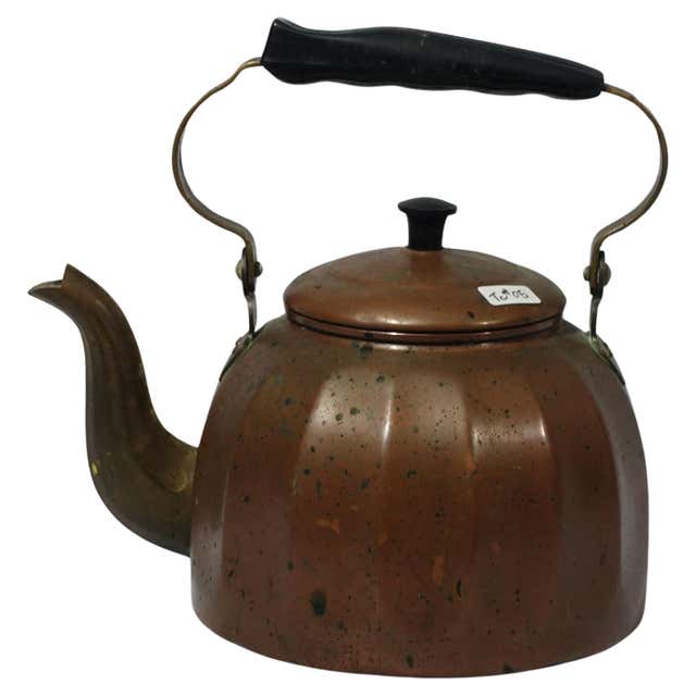 Antique 1840 A Small French Copper Tea Kettle, TC#06 For Sale at 1stDibs