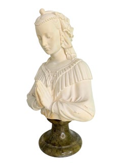 Antique A. Giannelli Bust Angelica Maria Praying Hands Lady Woman Signed Italy