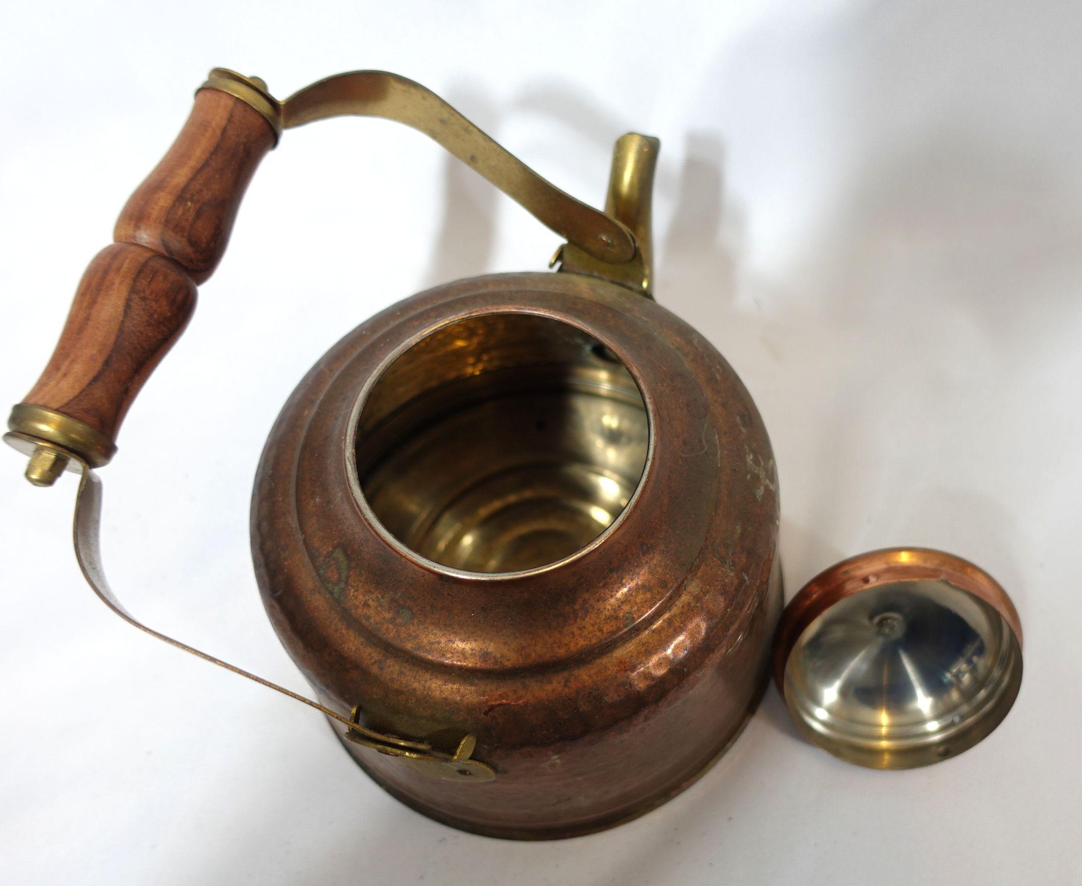 Antike A Indien Kupfer/Messing Teekessel, TC#13 im Angebot 7
