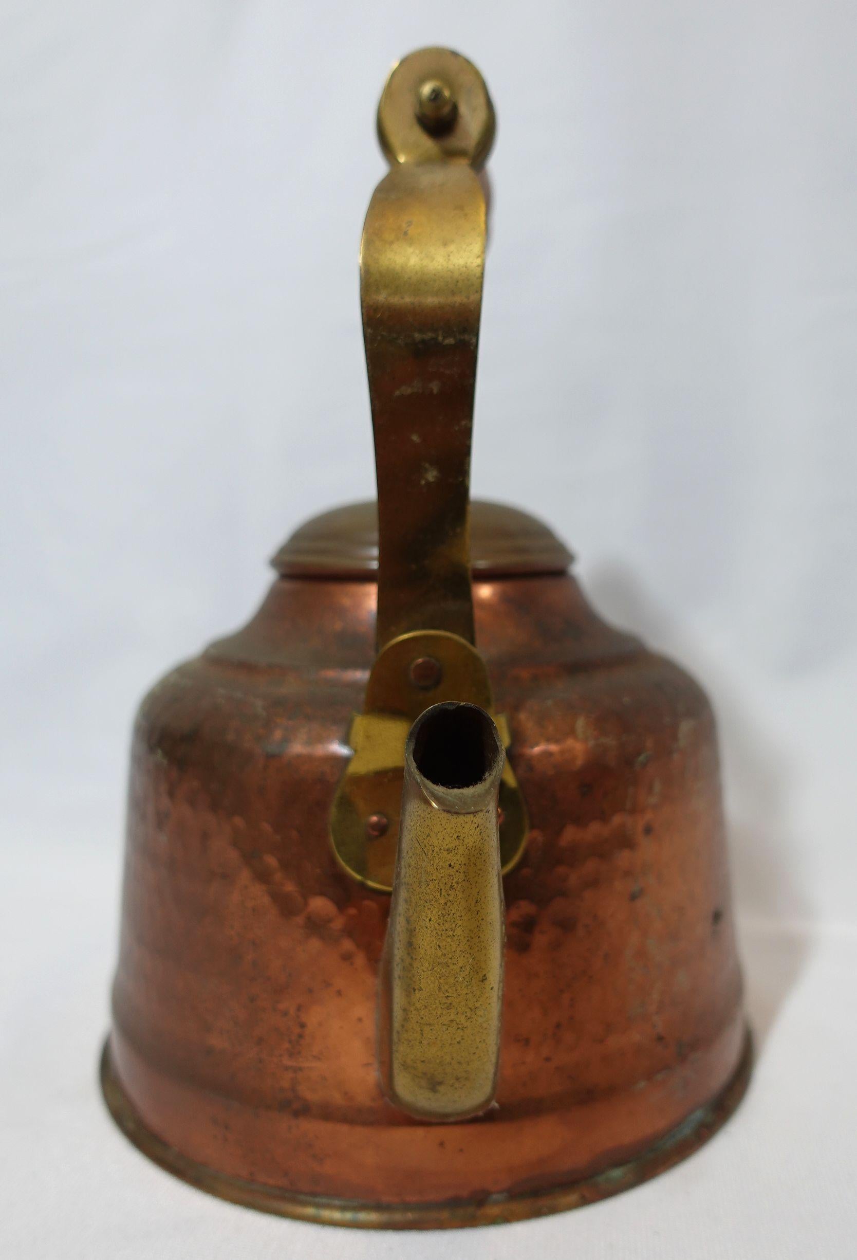 20th Century Antique A India Copper/Brass Tea Kettle, TC#13 For Sale