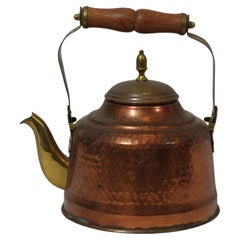 Antique A India Copper/Brass Tea Kettle, TC#13