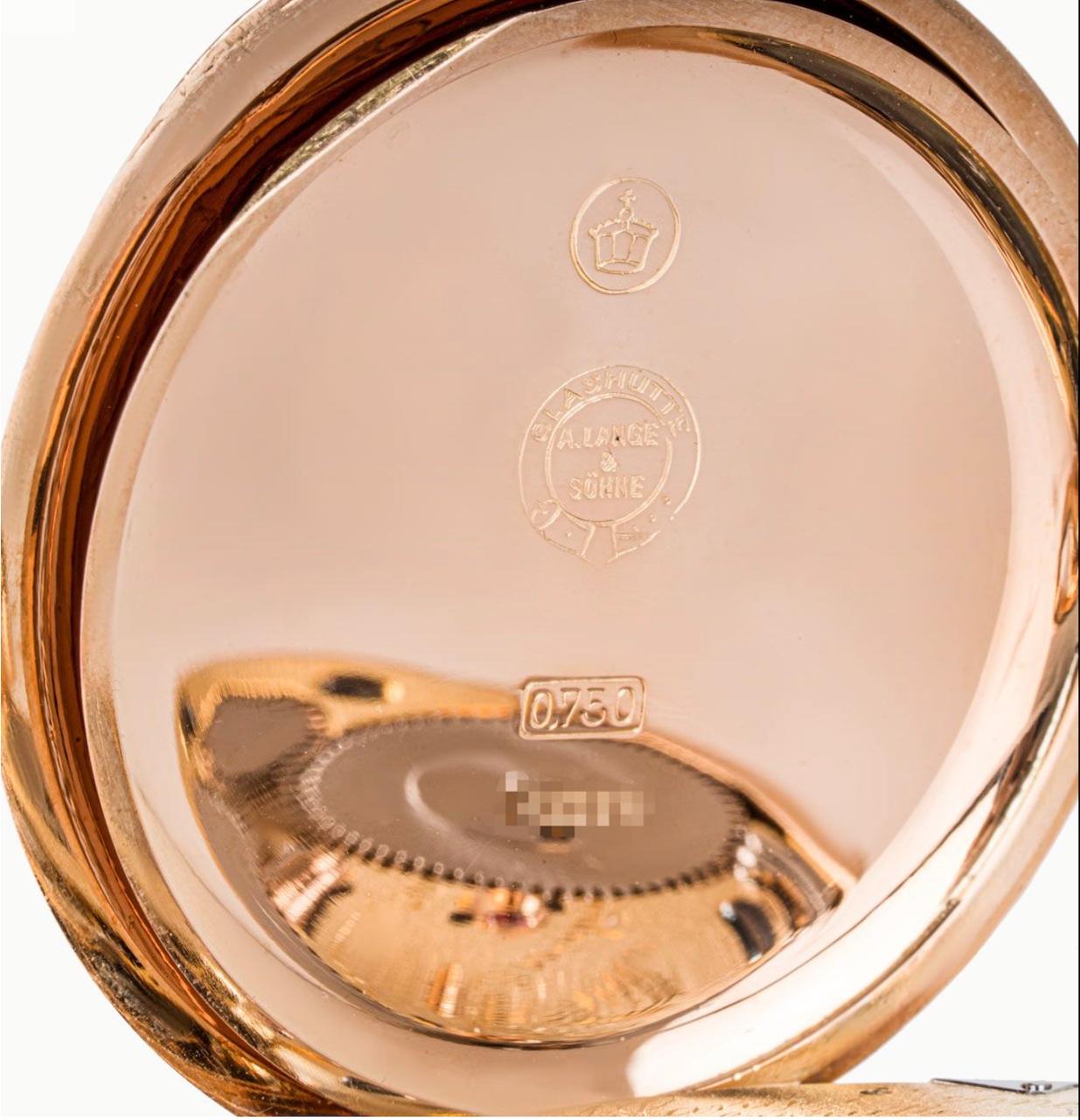 Men's Antique A. Lange & Sohne. Rare Rose Gold Open Face Keyless Lever Pocket Watch 