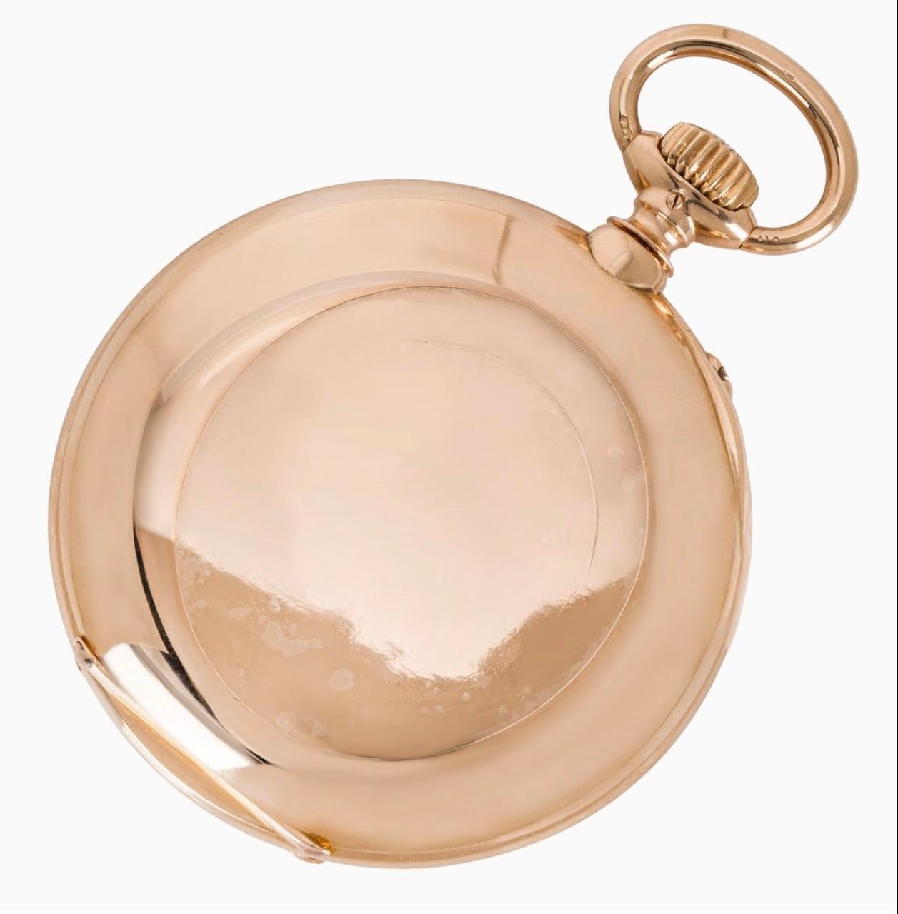 Antique A. Lange & Sohne. Rare Rose Gold Open Face Keyless Lever Pocket Watch  2