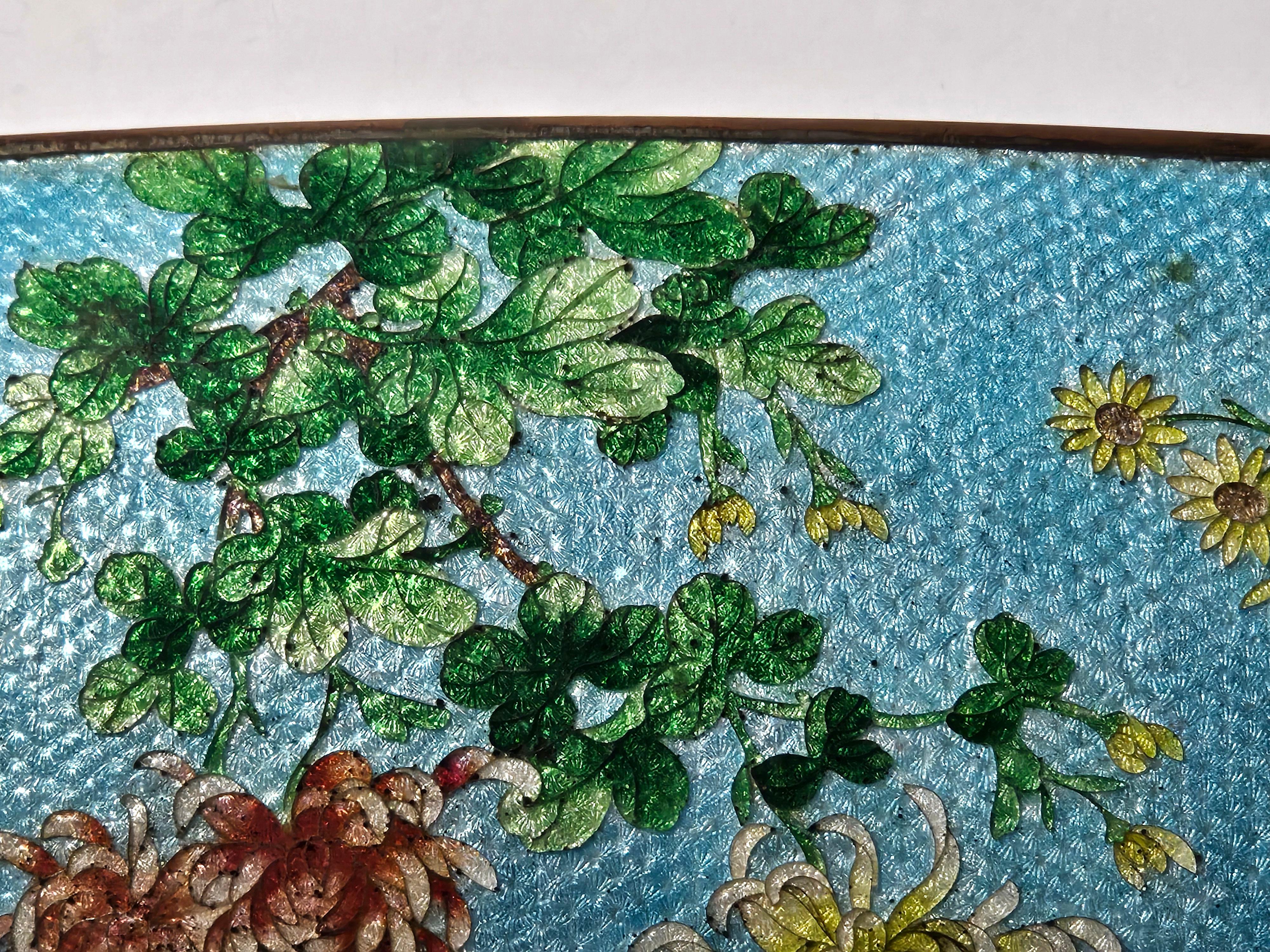 Bronze Antique A Large Ginbari Cloisonne Rectangular Lidded Box, Meiji Period For Sale