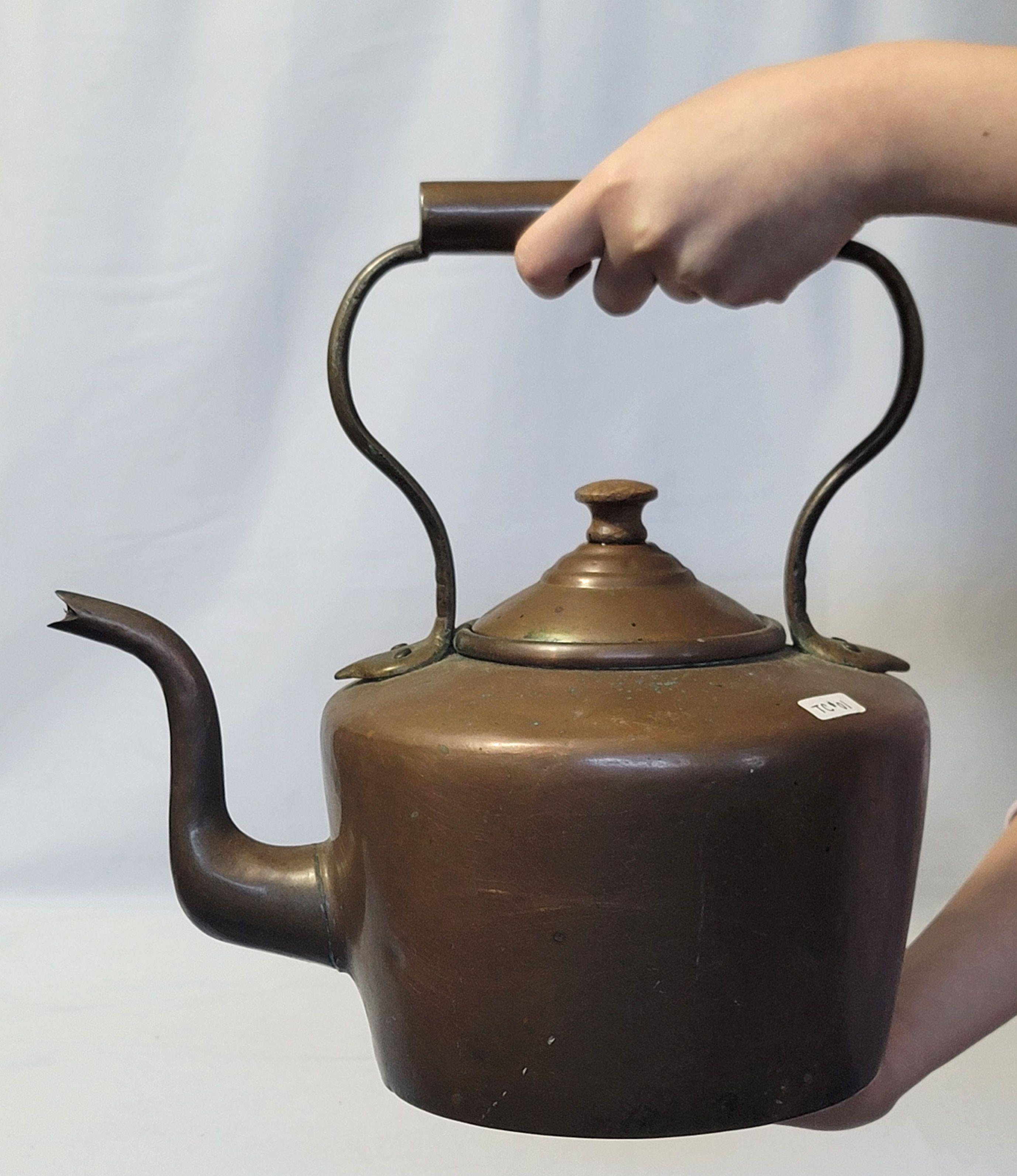 Antique A Large/Heavy English Copper Tea Kettle, TC#01 For Sale 2