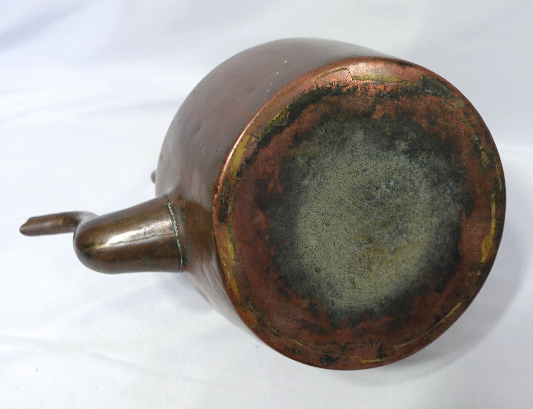 19th Century Antique A Large/Heavy English Copper Tea Kettle, TC#01 For Sale