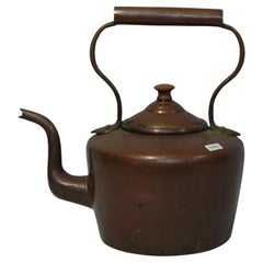 Antique A Large/Heavy English Copper Tea Kettle, TC#01