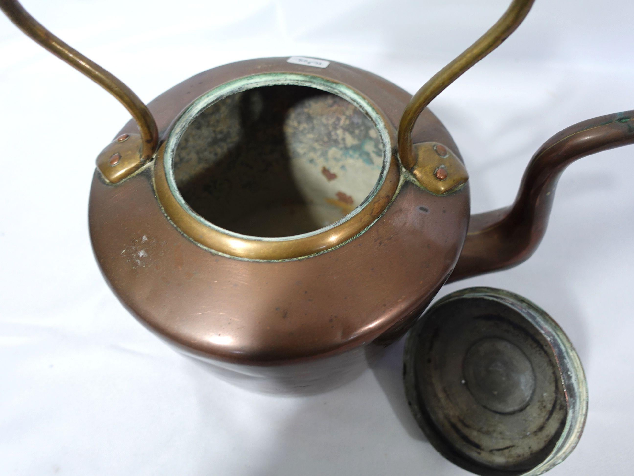 Antique A Large/Heavy English Copper Tea Kettle, TC#02 For Sale 5
