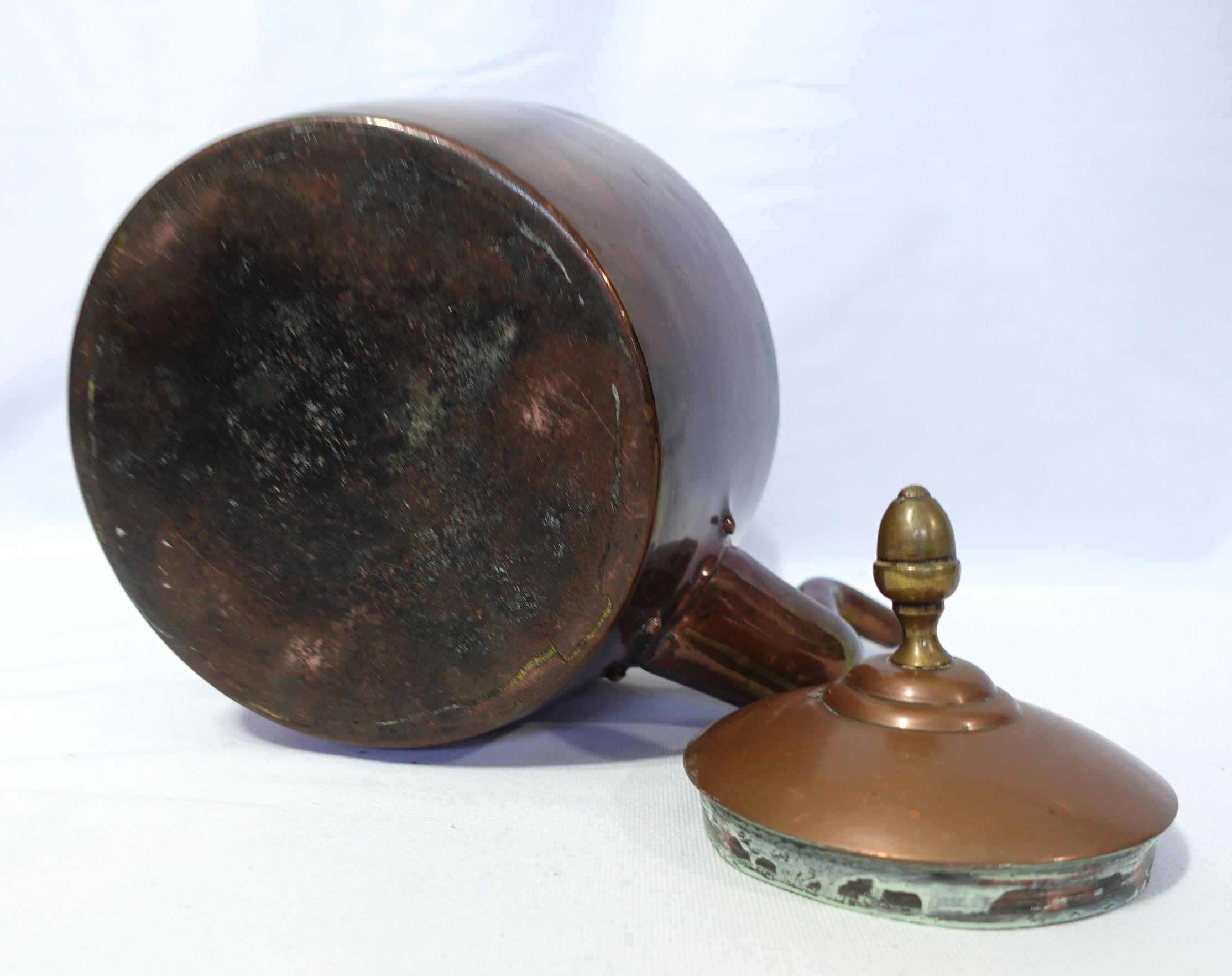 Antique A Large/Heavy English Copper Tea Kettle, TC#02 For Sale 6