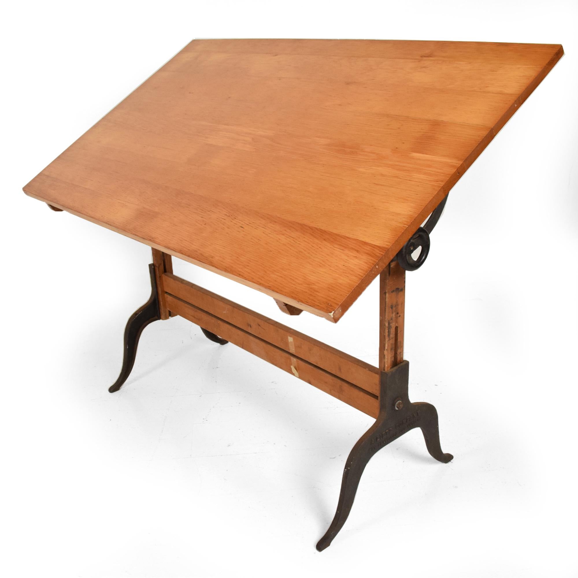 1940s Antique A. Lietz Co Large Drafting Table San Francisco, CA For Sale 1
