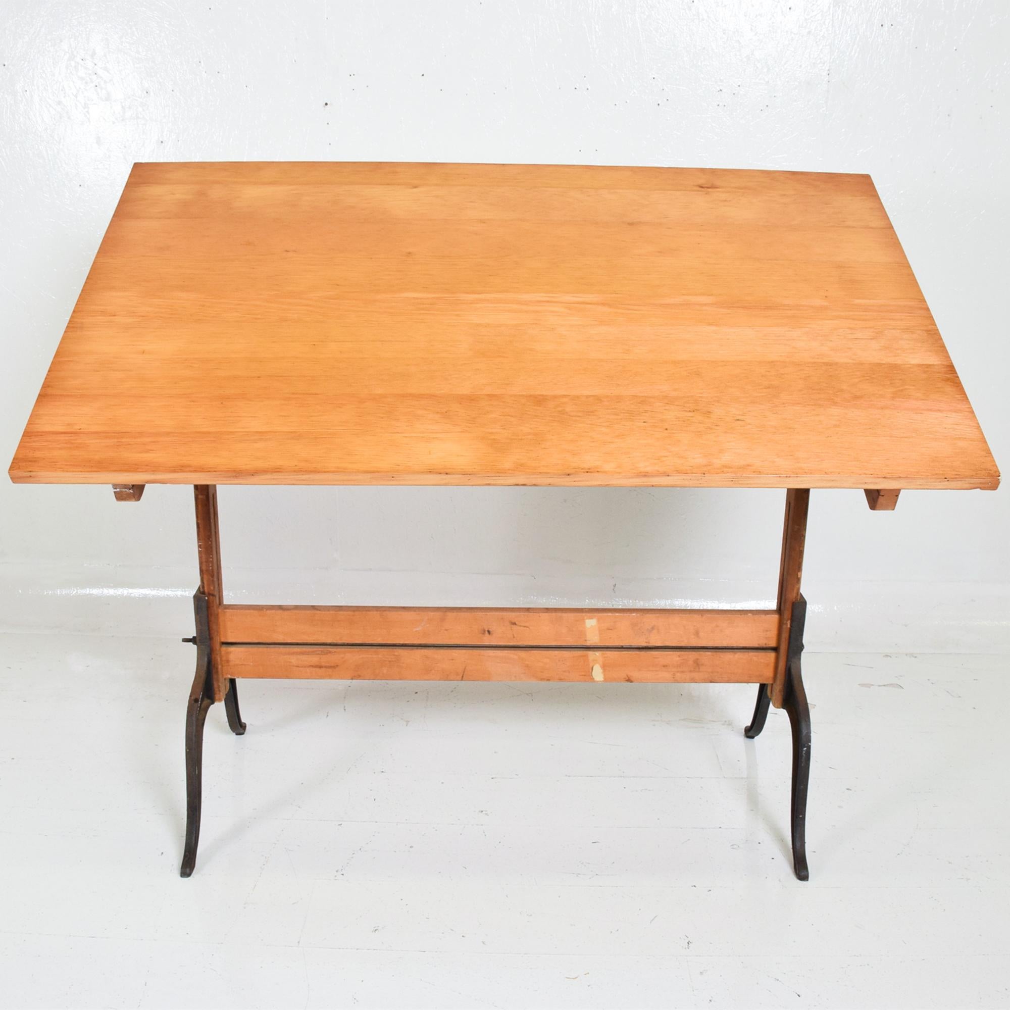 antique oak drafting table