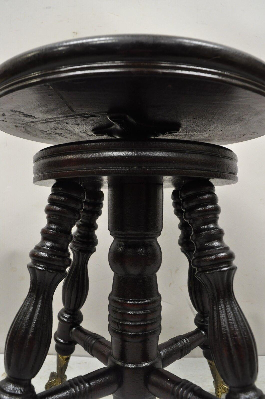 antique piano stool glass ball feet