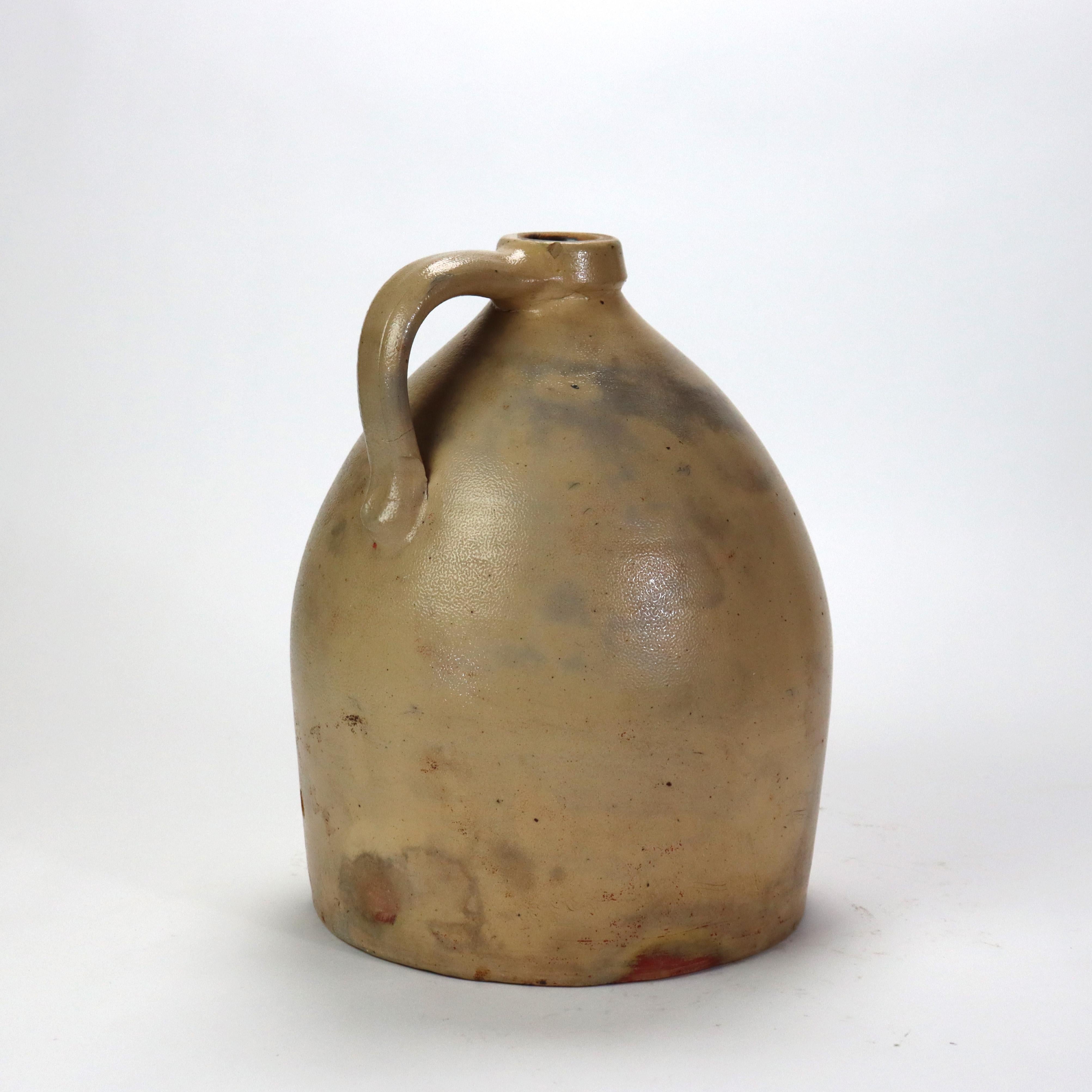 Ancienne cruche en grès décoré bleu de A. O. Whitemore, Havana NY, vers 1890 en vente 1