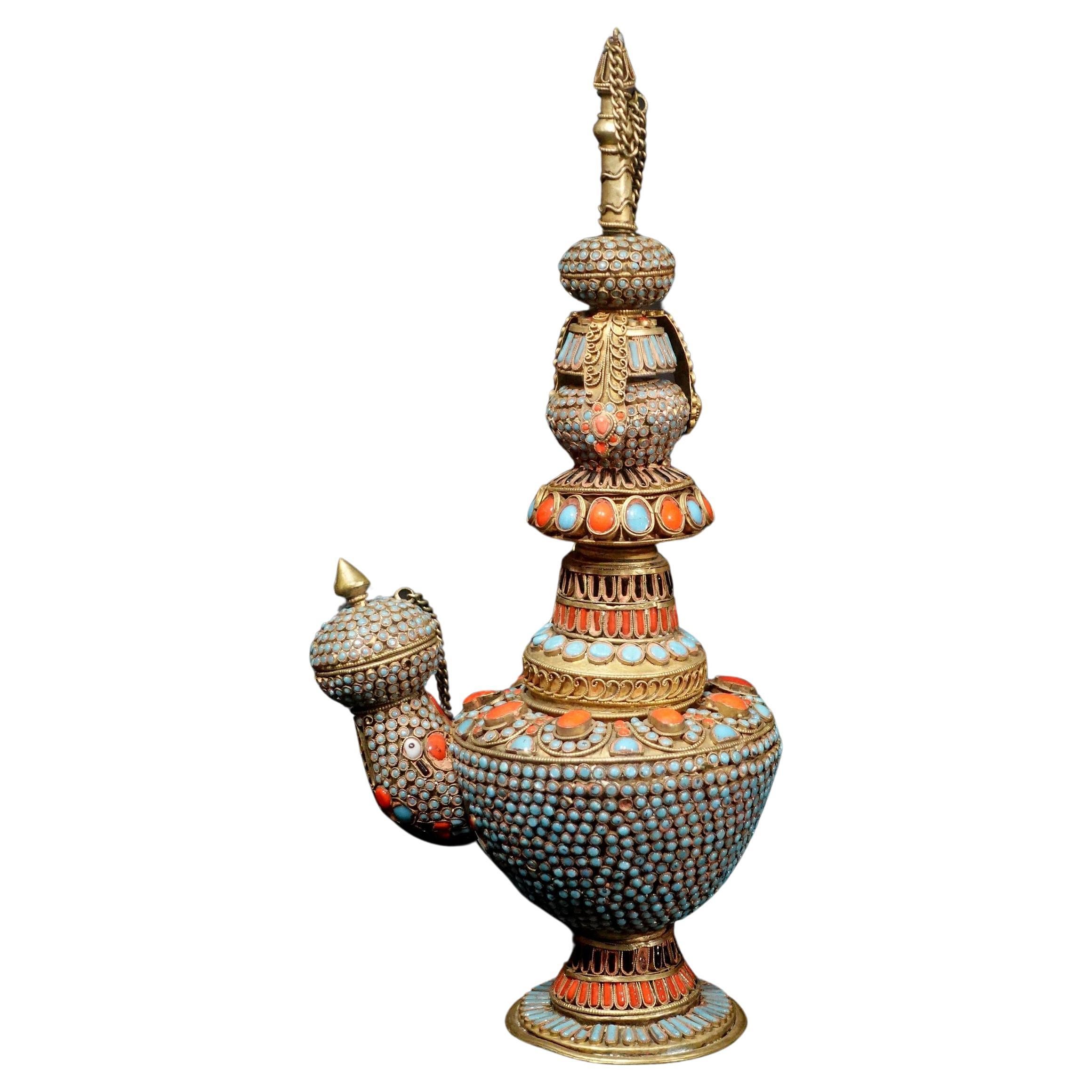 Ancien pot tibétain Benba, 19ème siècle en vente