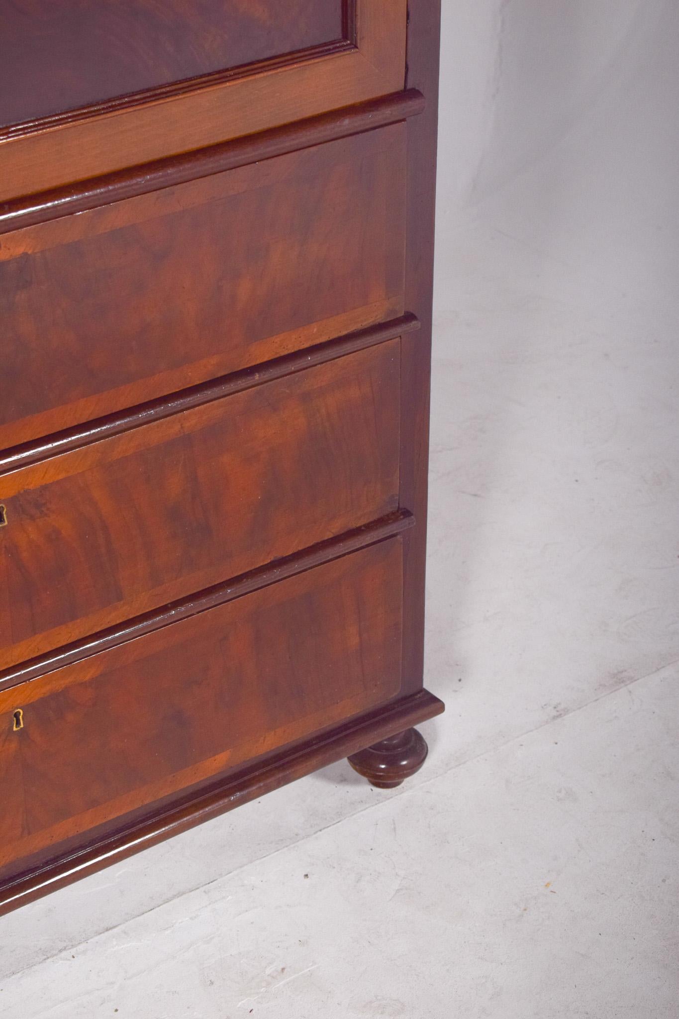 Antique Abattant Cabinet with Three Large Drawers For Sale 3
