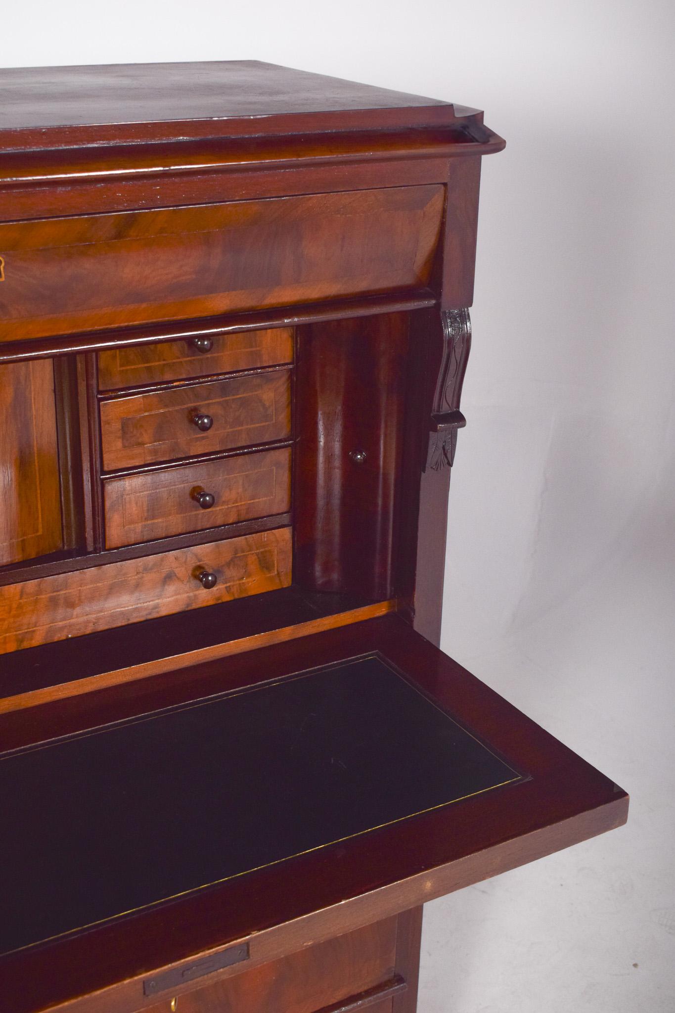Antique Abattant Cabinet with Three Large Drawers For Sale 5