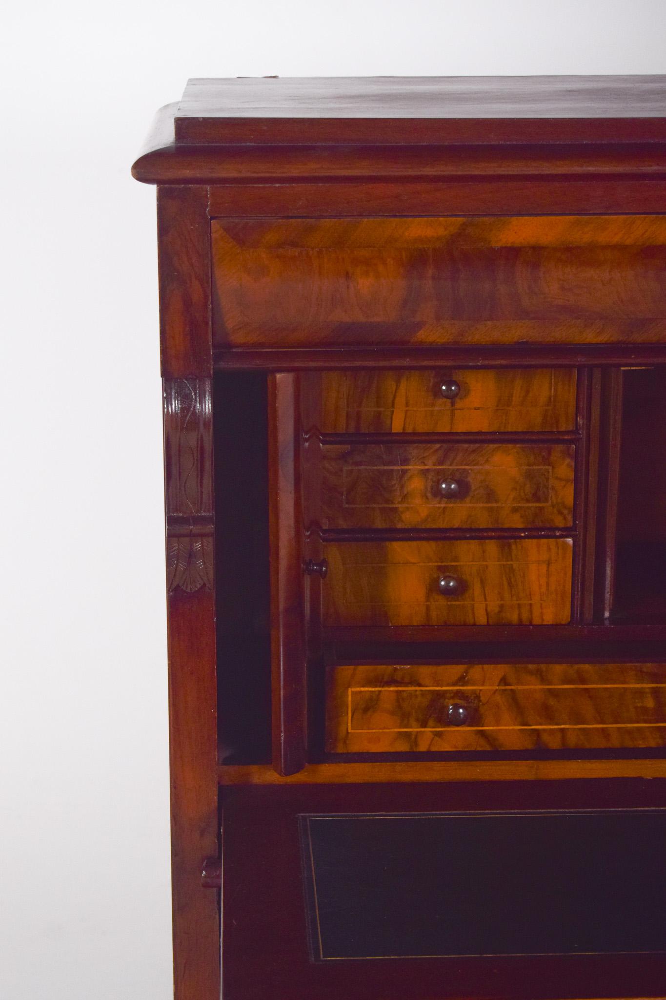 Antique Abattant Cabinet with Three Large Drawers For Sale 7