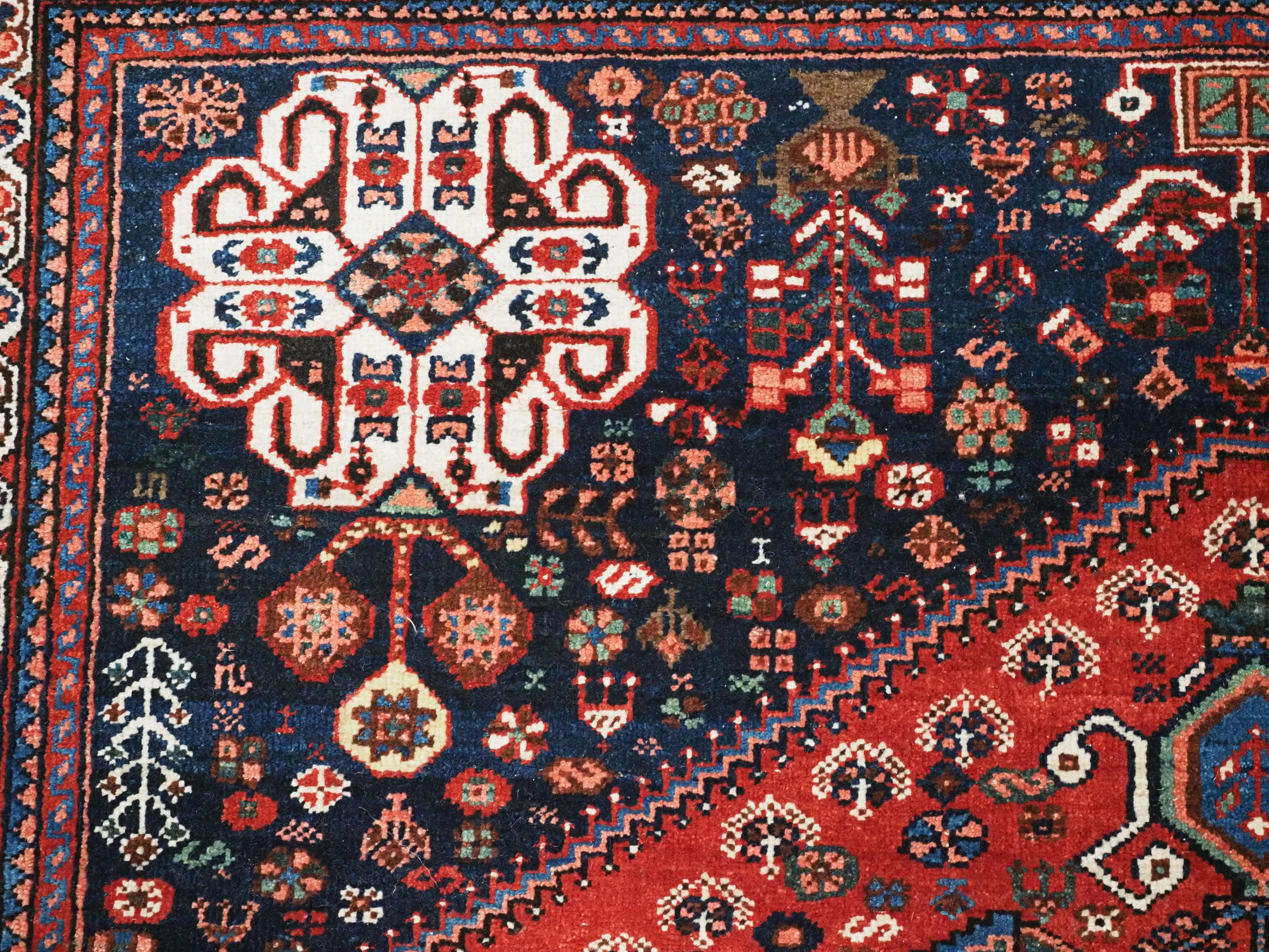 Antique Abedeh rug with the tribal medallion design.  Circa 1900/20. For Sale 2