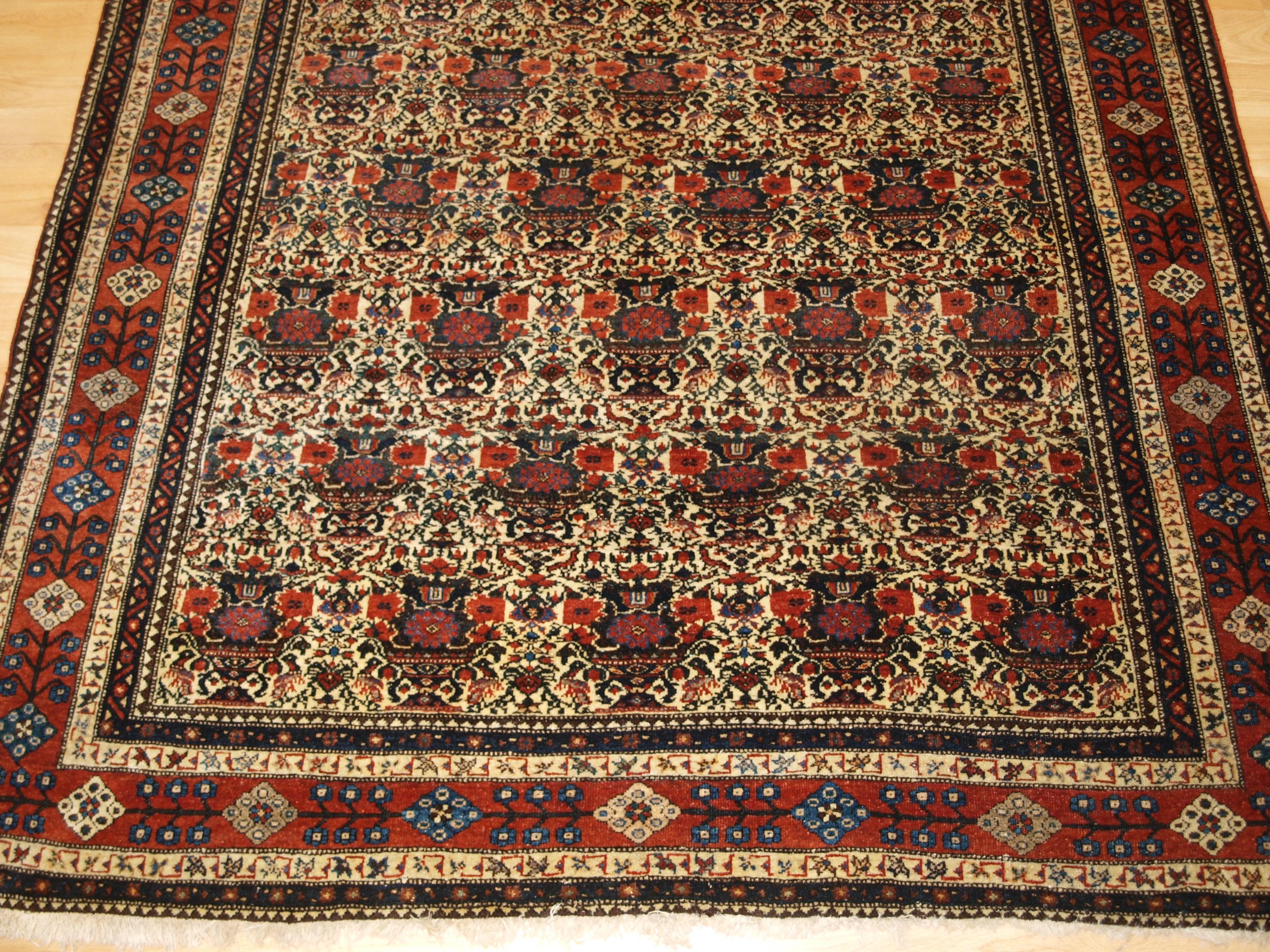 Wool Antique Abedeh Rug with Zili Sultan Design, circa 1900 For Sale