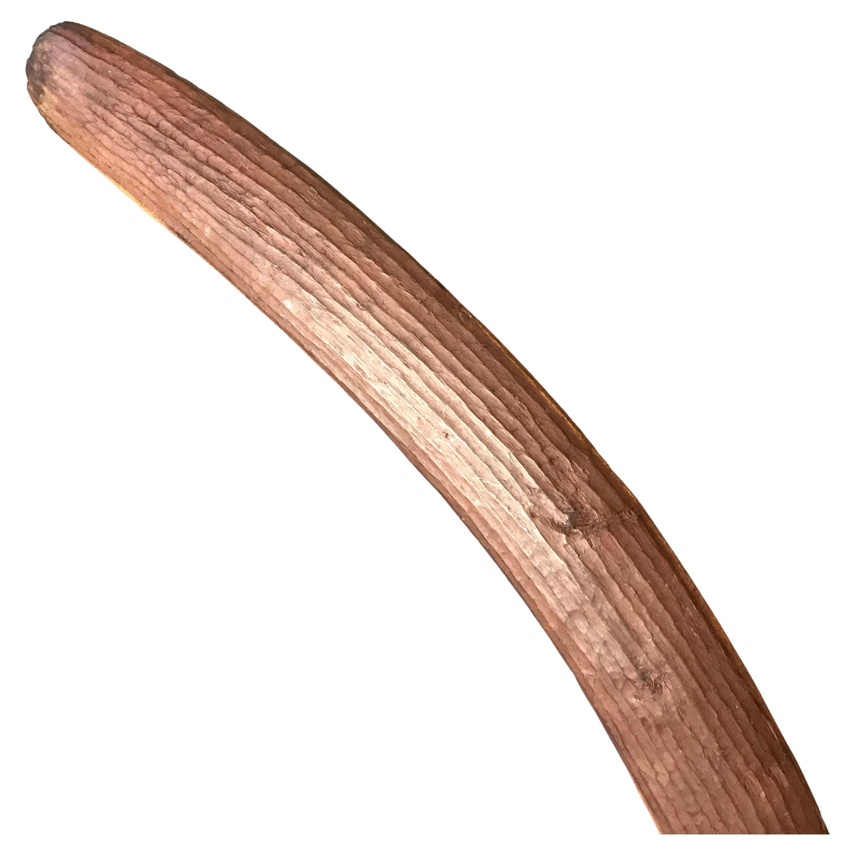 Antique Aboriginal Carved Wood Boomerang Australia Tribal Art Interior Design For Sale