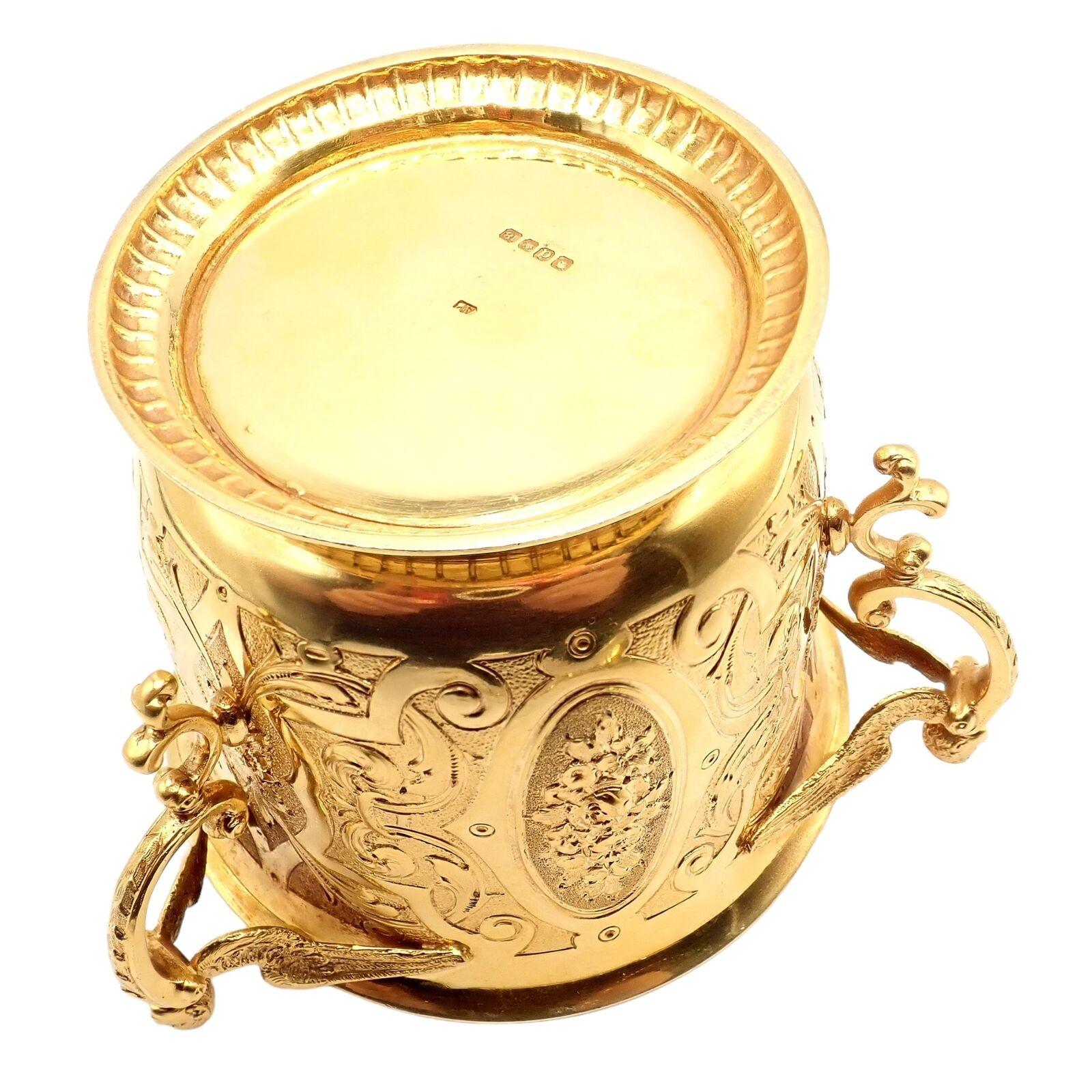 Antike Abraham Portal Zuckerdose Schüssel Löffel Set massivem Gelbgold um 1779 im Angebot 7