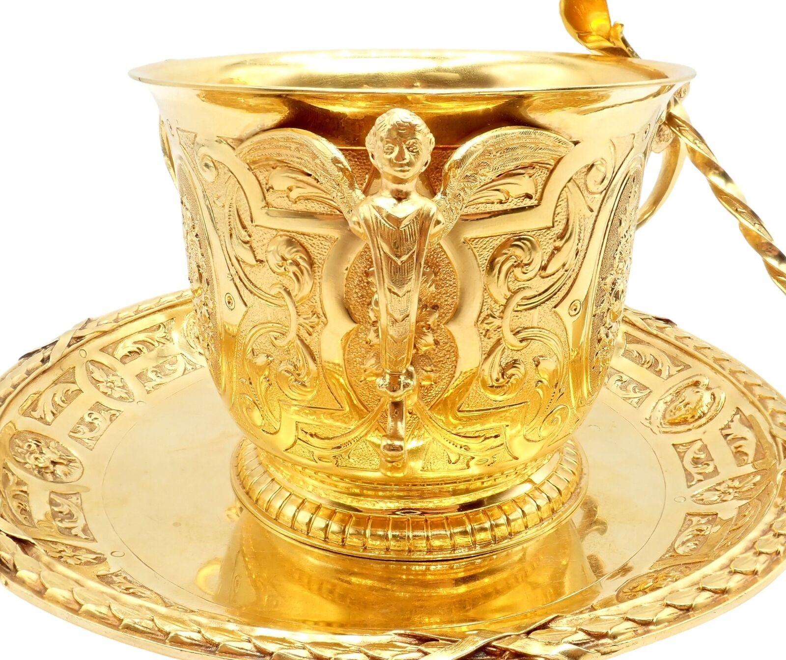 Antique Abraham Portal Sugar Bowl Dish Spoon Set Solid Yellow Gold circa 1779 For Sale 3