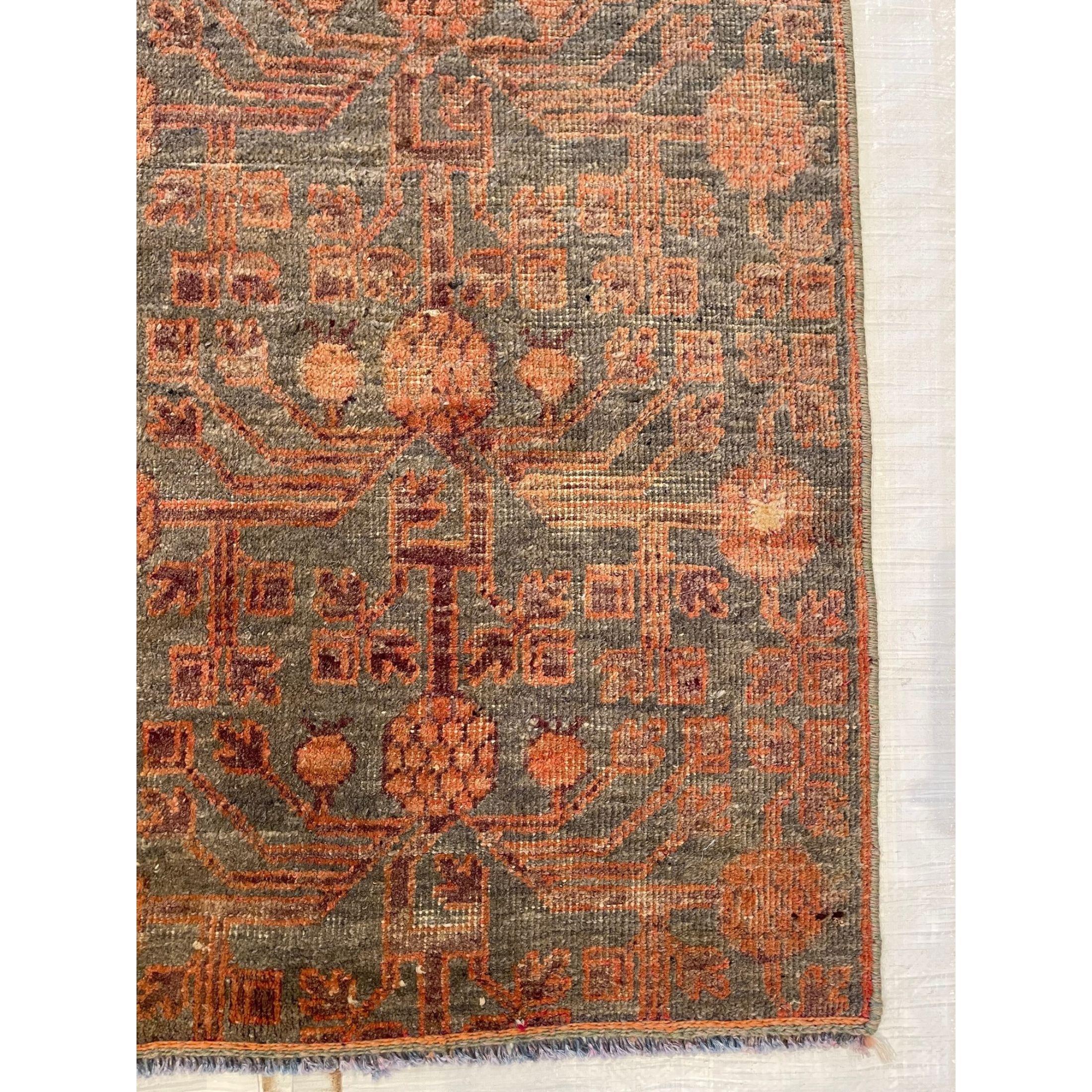 Other Antique Abstract Design Khotan Samarkand Rug For Sale